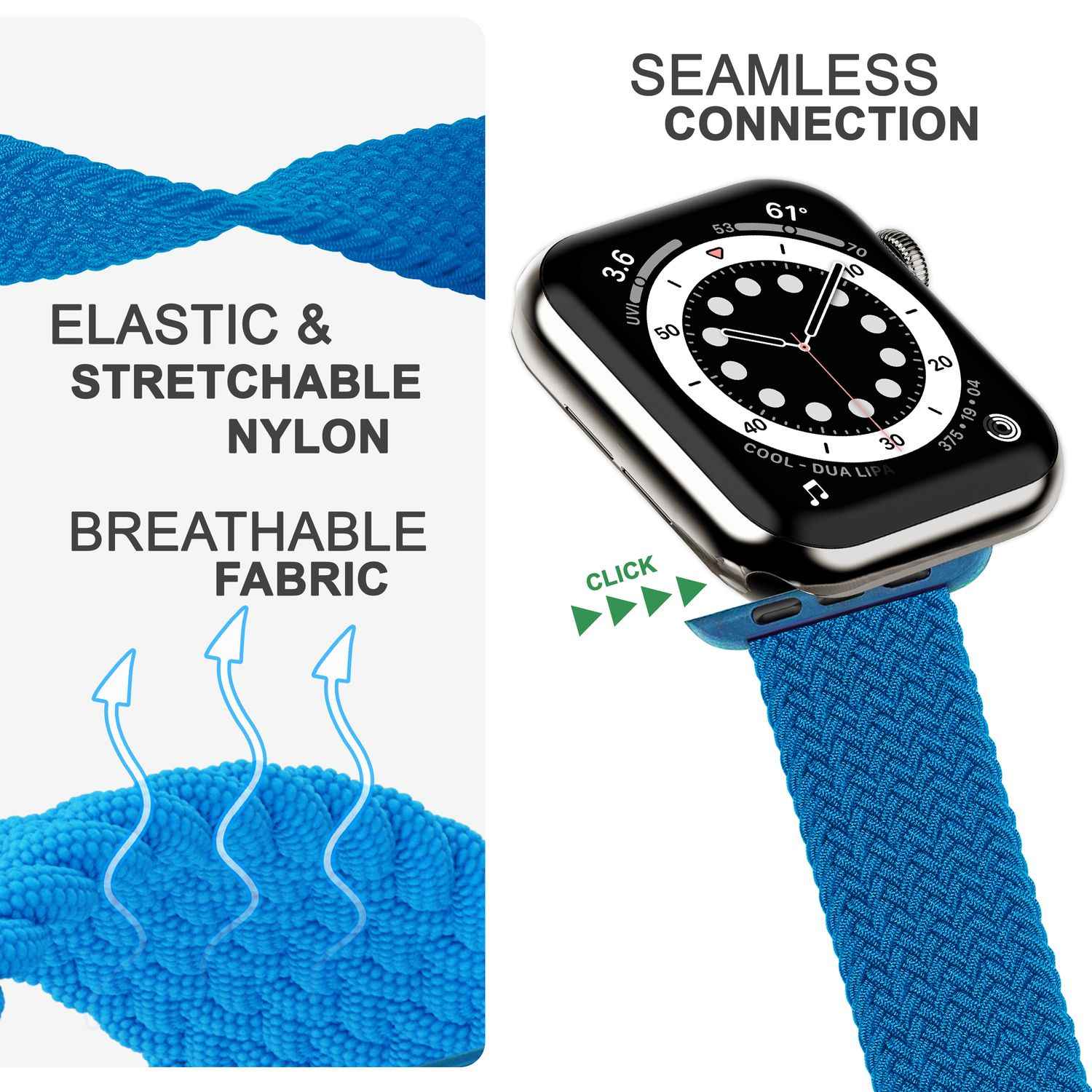 Armband für Apple Watch SE/8/7/6/5/4/3/2/1, 38/40/41mm Geflochten