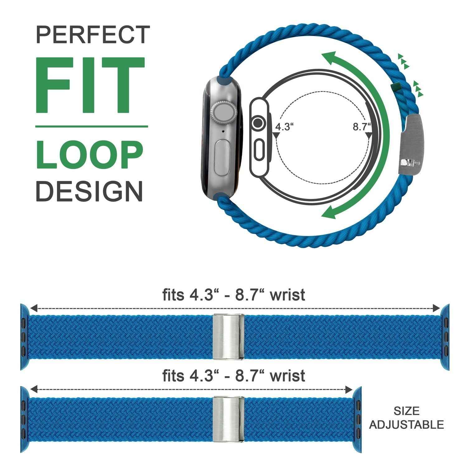 Armband für Apple Watch SE/8/7/6/5/4/3/2/1, 38/40/41mm Geflochten