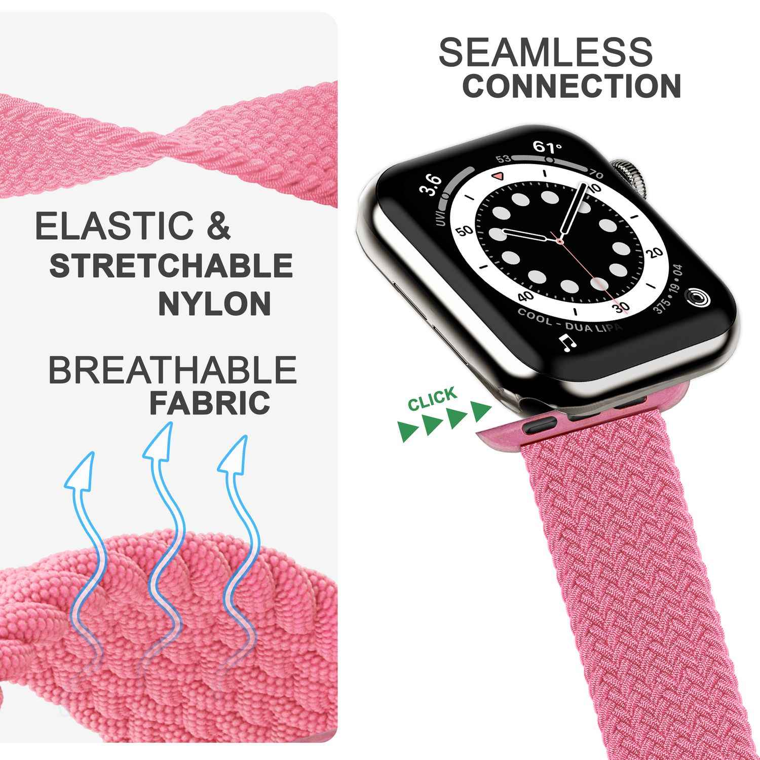 Armband für Apple Watch SE/8/7/6/5/4/3/2/1, 38/40/41mm Geflochten