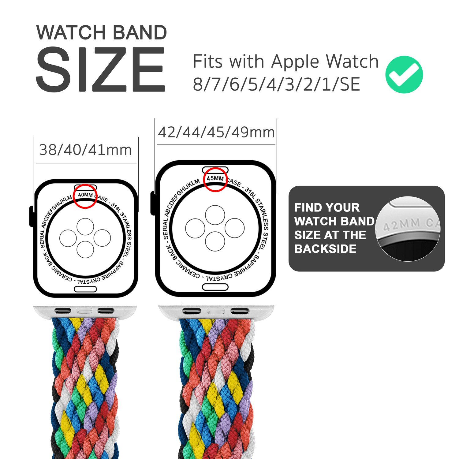 Armband für Apple Watch geflochten Nylon dunkelblau 38/40/41mm | NALIA Berlin