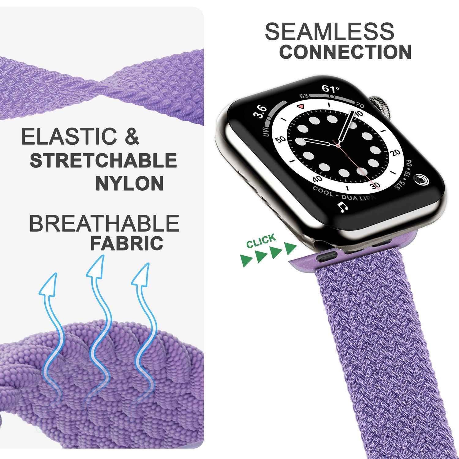 Armband für Apple Watch SE/8/7/6/5/4/3/2/1, 38/40/41mm Geflochten