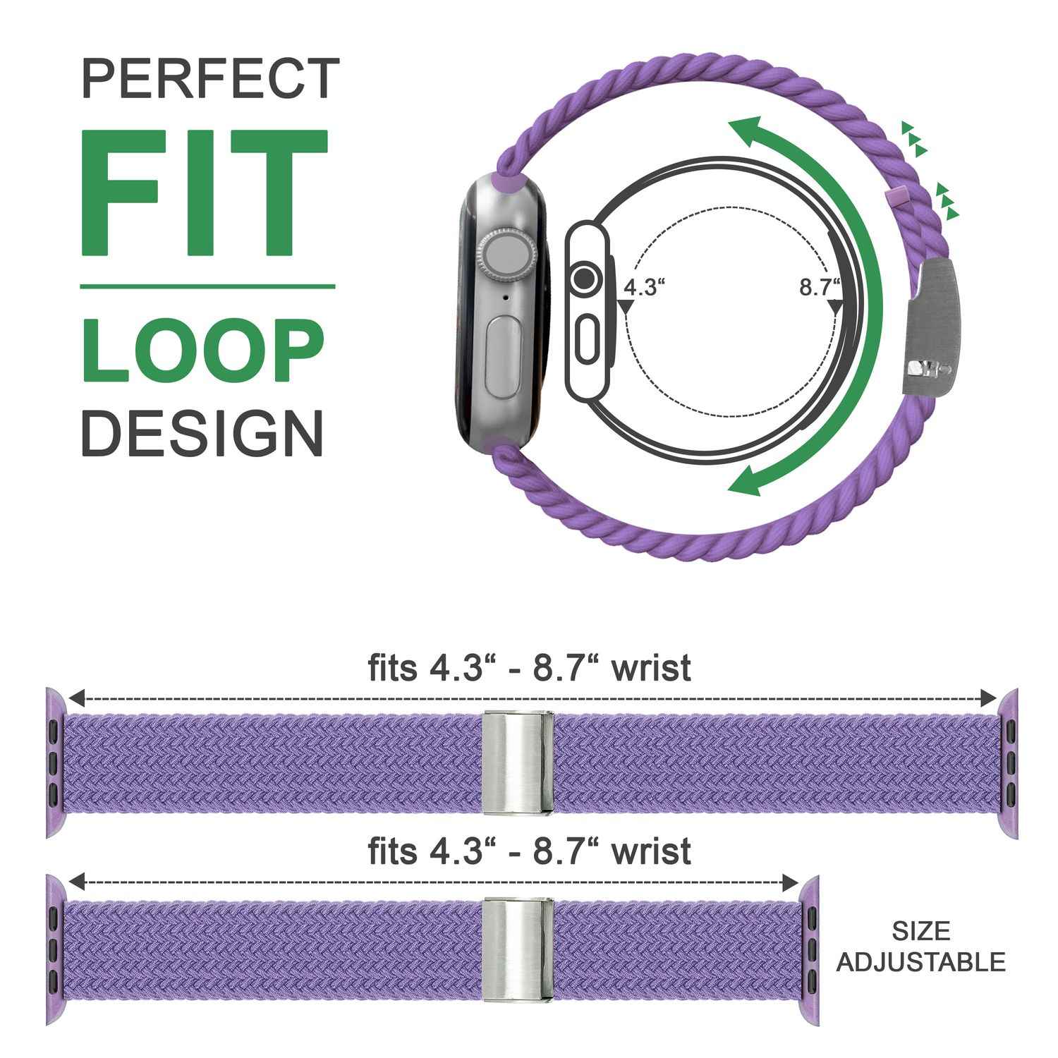 Armband für Apple Watch SE/8/7/6/5/4/3/2/1, 38/40/41mm Geflochten