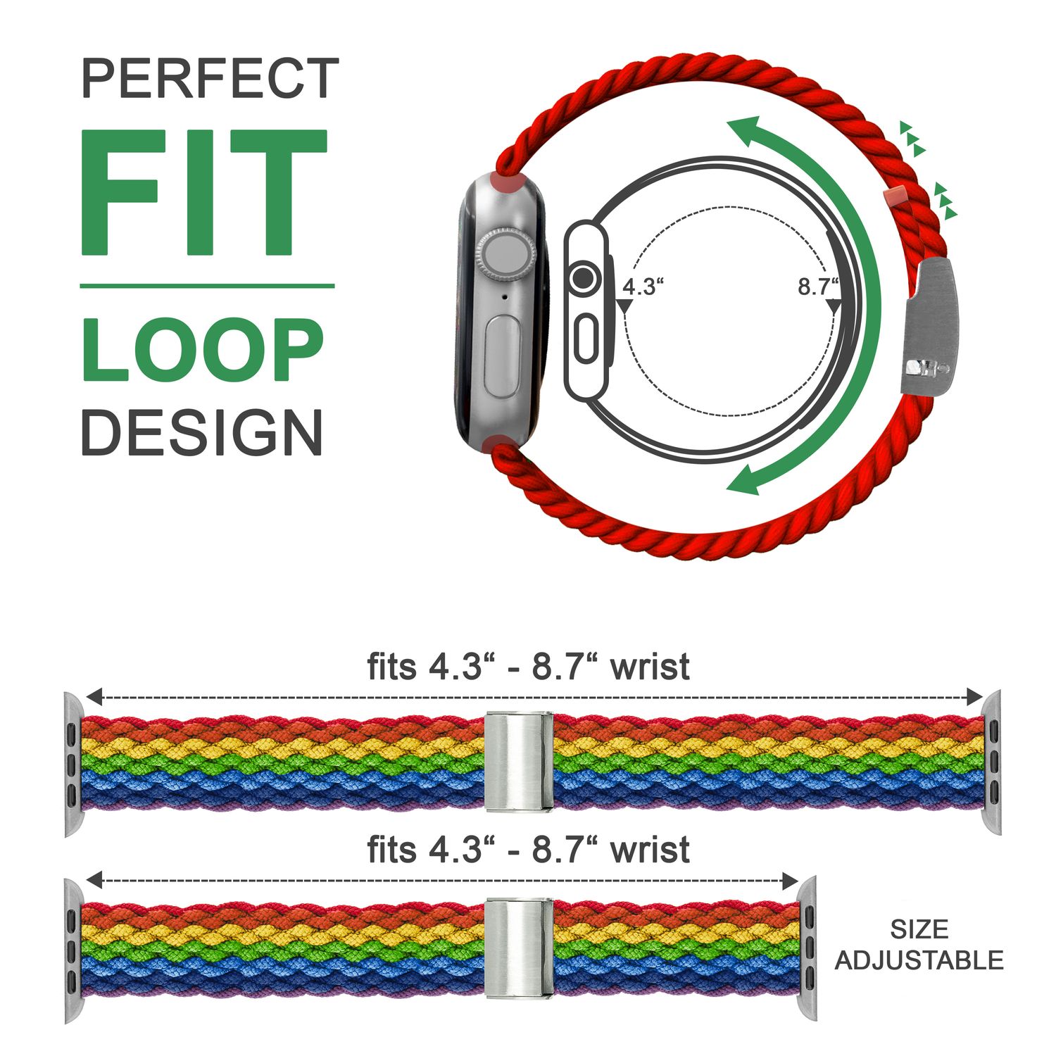 Armband für Apple Watch geflochten Nylon dunkelblau 38/40/41mm | NALIA Berlin
