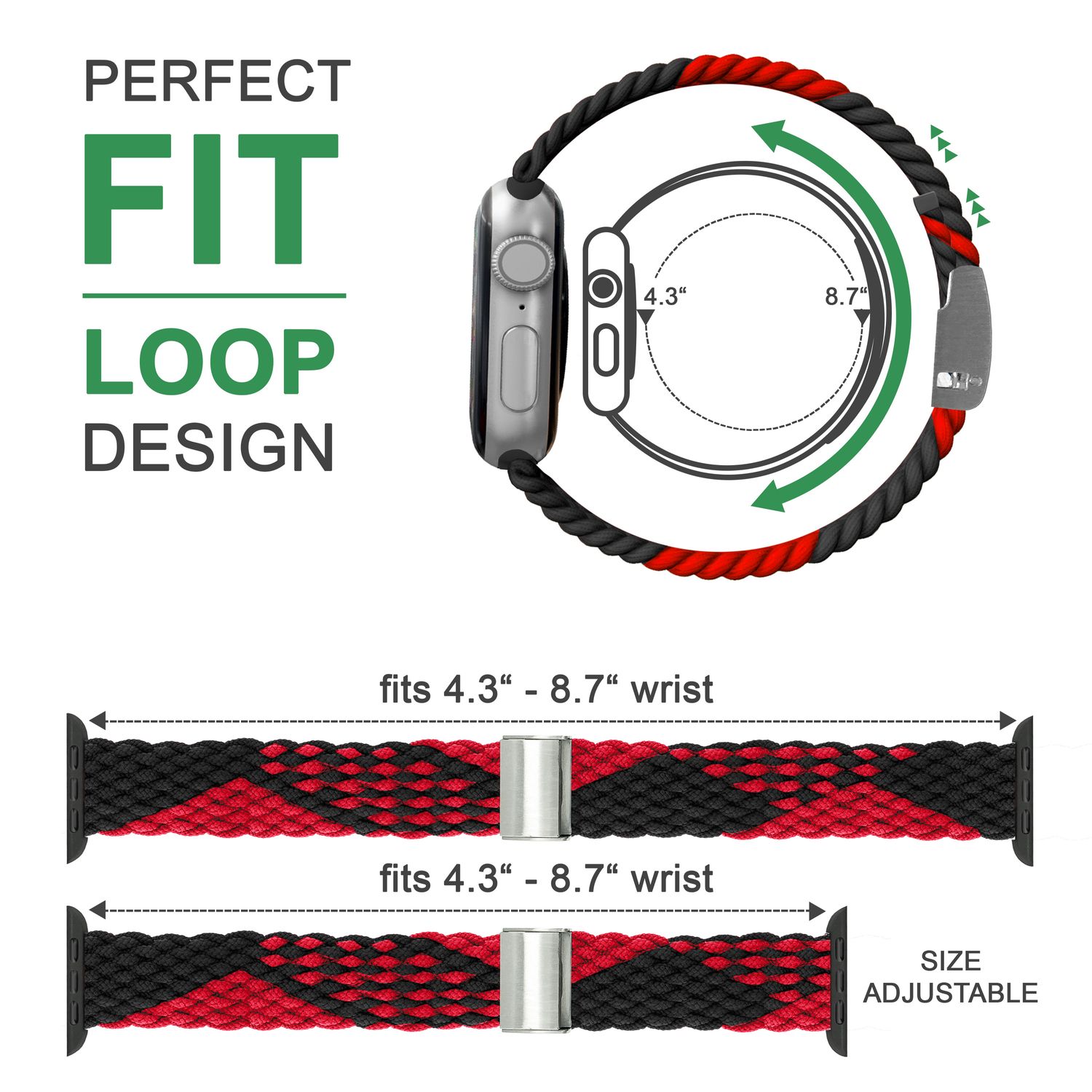 Armband für Apple Watch geflochten Nylon dunkelblau 38/40/41mm | NALIA Berlin