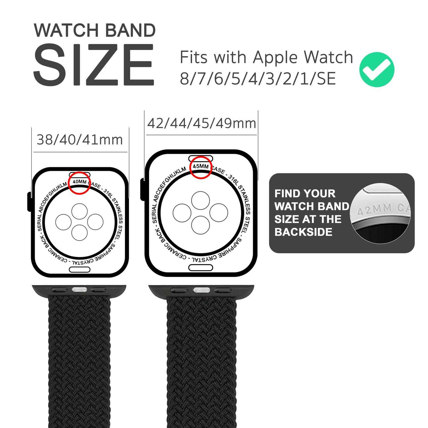 Armband für Apple Watch Ultra/SE/8/7/6/5/4/3/2/1, 42/44/45/49mm Geflochten