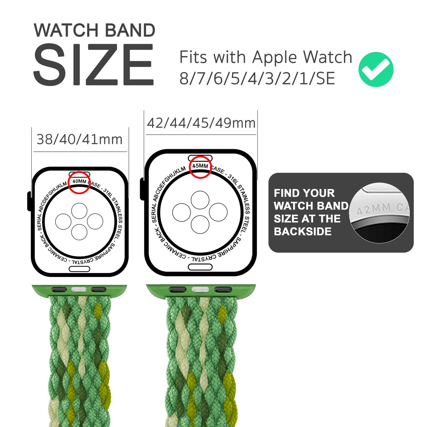 Uhrenarmband geflochten Nylon mehrfarbig für Apple Watch 42/44/45/49 mm
