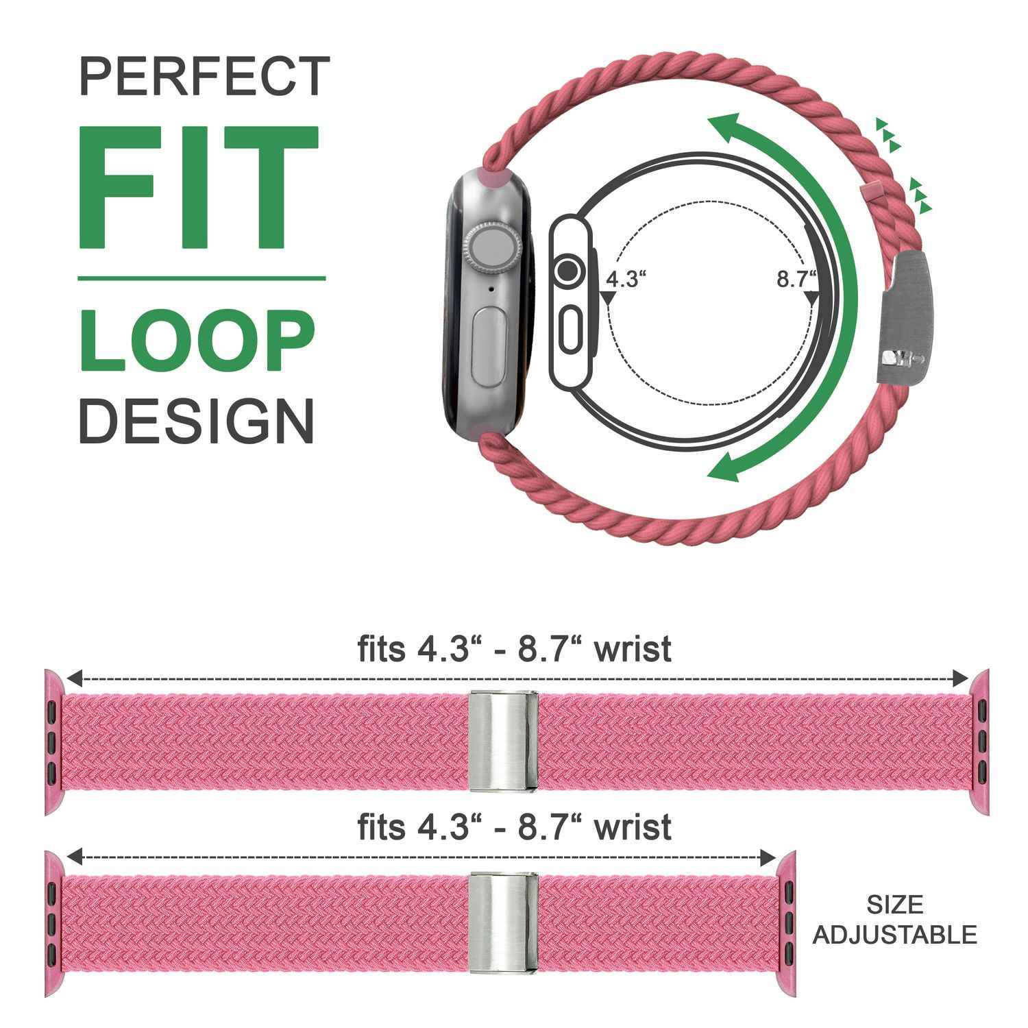 Armband für Apple Watch Ultra/SE/8/7/6/5/4/3/2/1, 42/44/45/49mm Geflochten