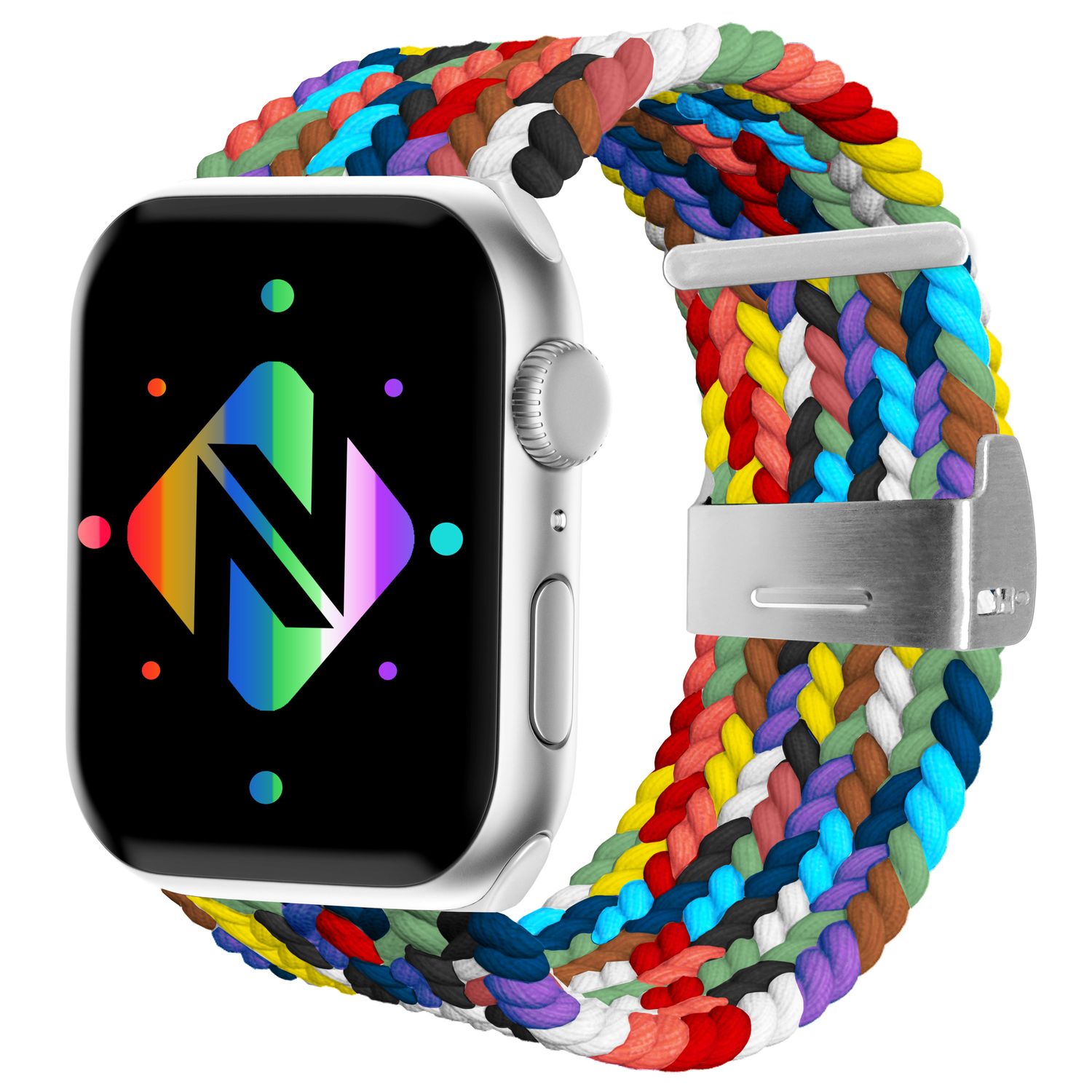 Uhrenarmband geflochten Nylon mehrfarbig für Apple Watch 42/44/45/49 mm