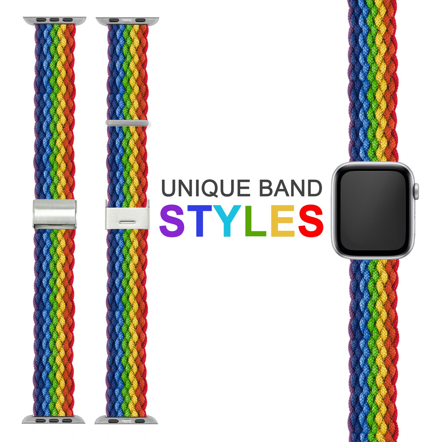 Uhrenarmband geflochten Nylon mehrfarbig für Apple Watch 42/44/45/49 mm