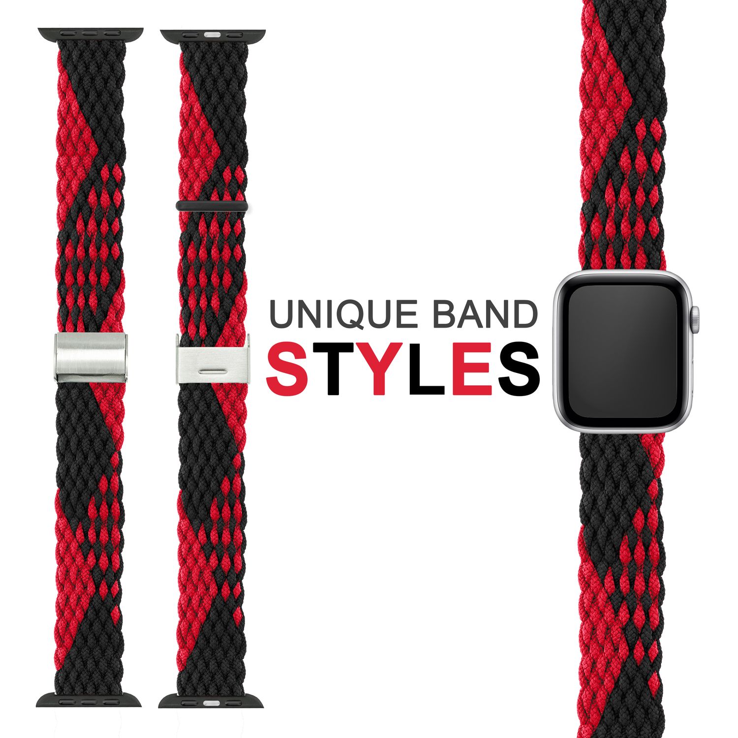Uhrenarmband geflochten Nylon mehrfarbig für Apple Watch 42/44/45/49 mm