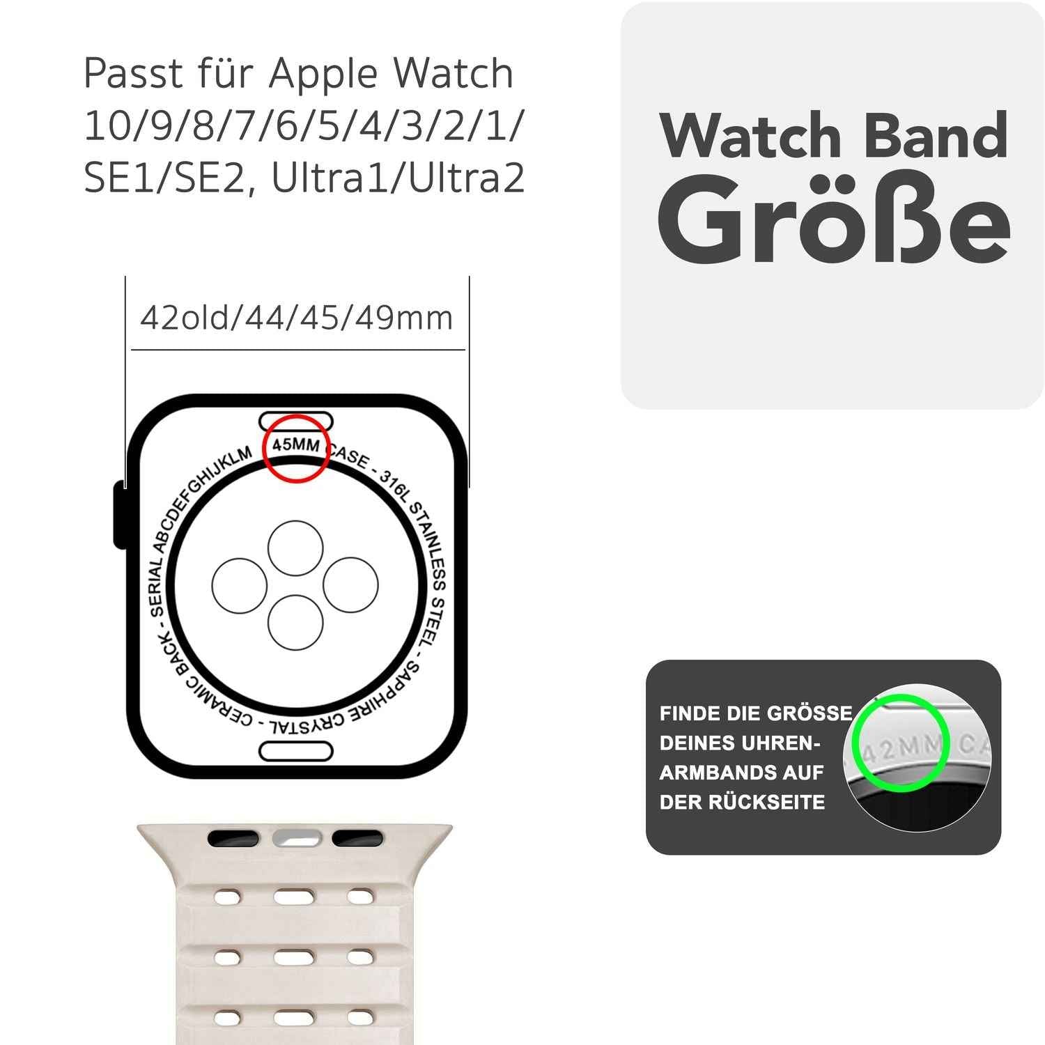 NALIA Volt Armband für Apple Watch Series Ultra/SE/10/9/8/7/6/5/4/3/2/1, Gehäusegröße 42/44/45/49mm, Silikon Magnet Loop Sportarmband mit Steck-Pin Verschluss