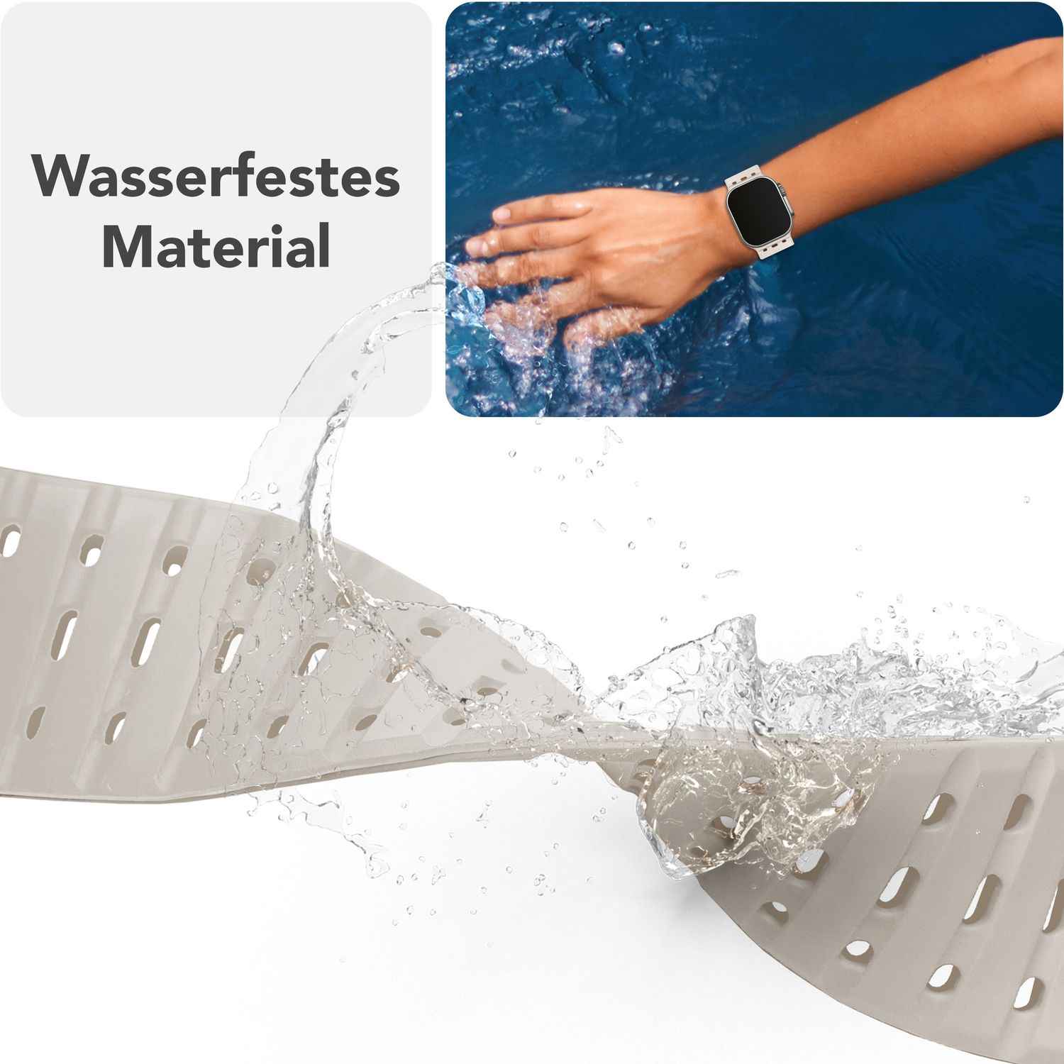 NALIA Volt Armband für Apple Watch Series Ultra/SE/10/9/8/7/6/5/4/3/2/1, Gehäusegröße 42/44/45/49mm, Silikon Magnet Loop Sportarmband mit Steck-Pin Verschluss