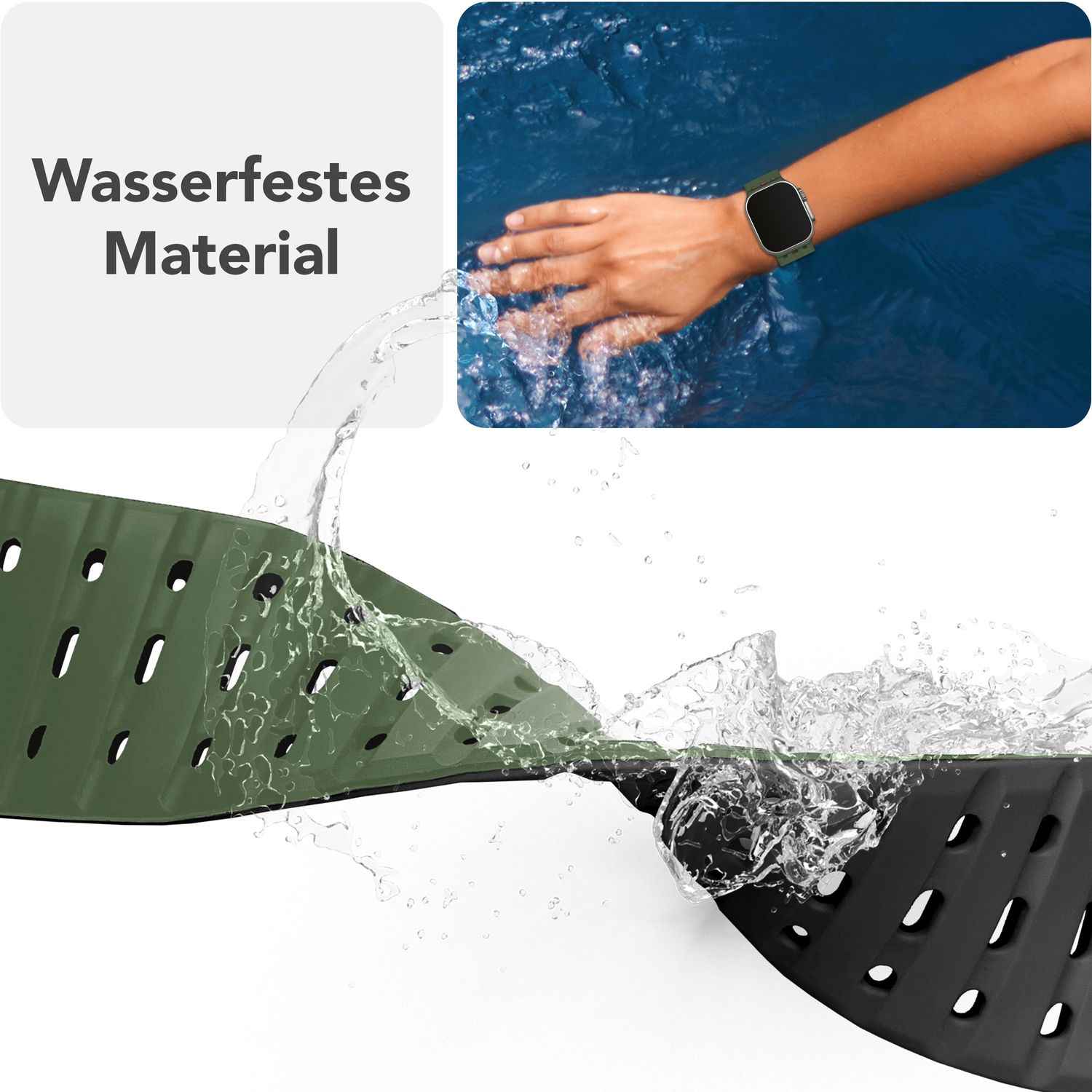 NALIA Volt Armband für Apple Watch Series Ultra/SE/10/9/8/7/6/5/4/3/2/1, Gehäusegröße 42/44/45/49mm, Silikon Magnet Loop Sportarmband mit Steck-Pin Verschluss