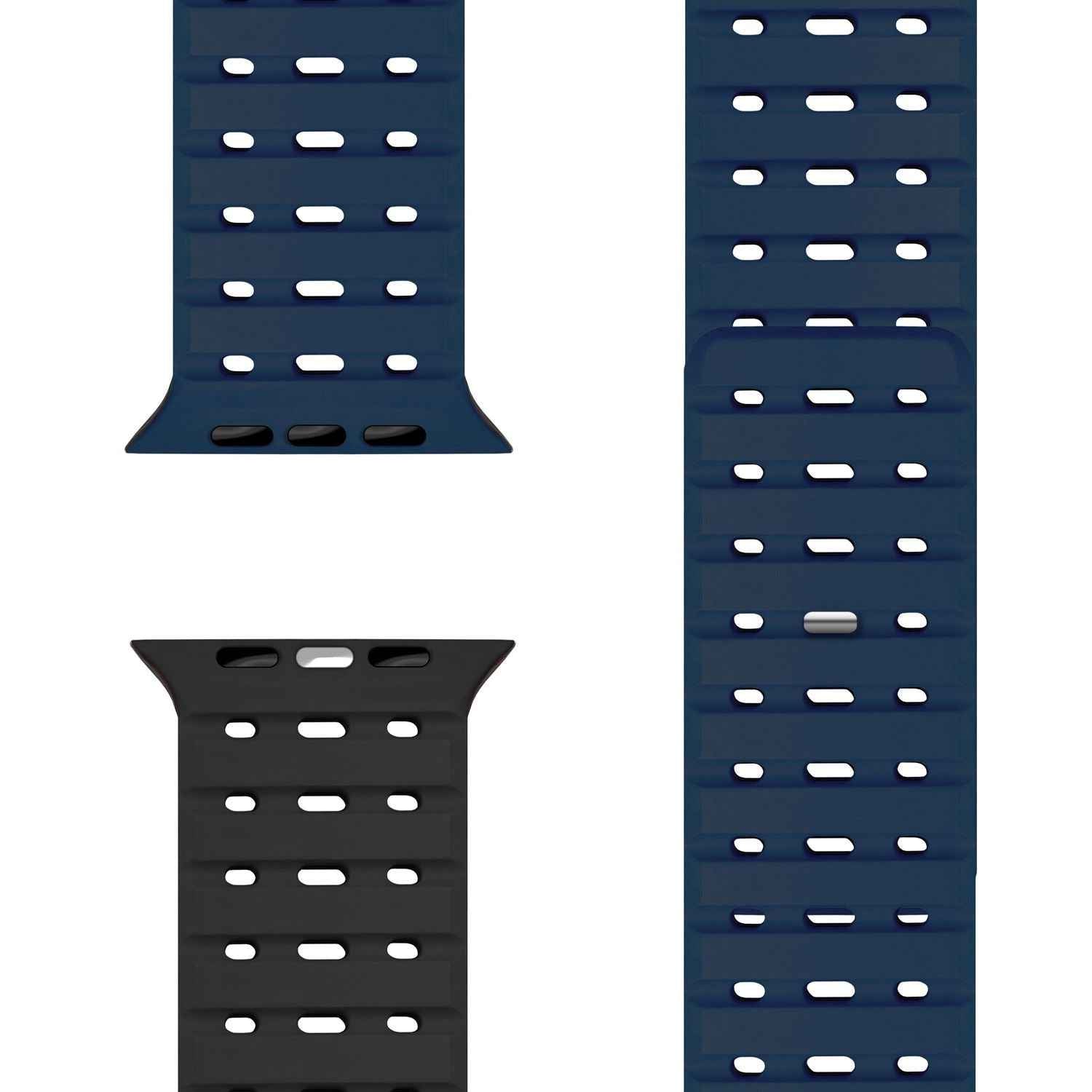 NALIA Volt Armband für Apple Watch Series Ultra/SE/10/9/8/7/6/5/4/3/2/1, Gehäusegröße 42/44/45/49mm, Silikon Magnet Loop Sportarmband mit Steck-Pin Verschluss