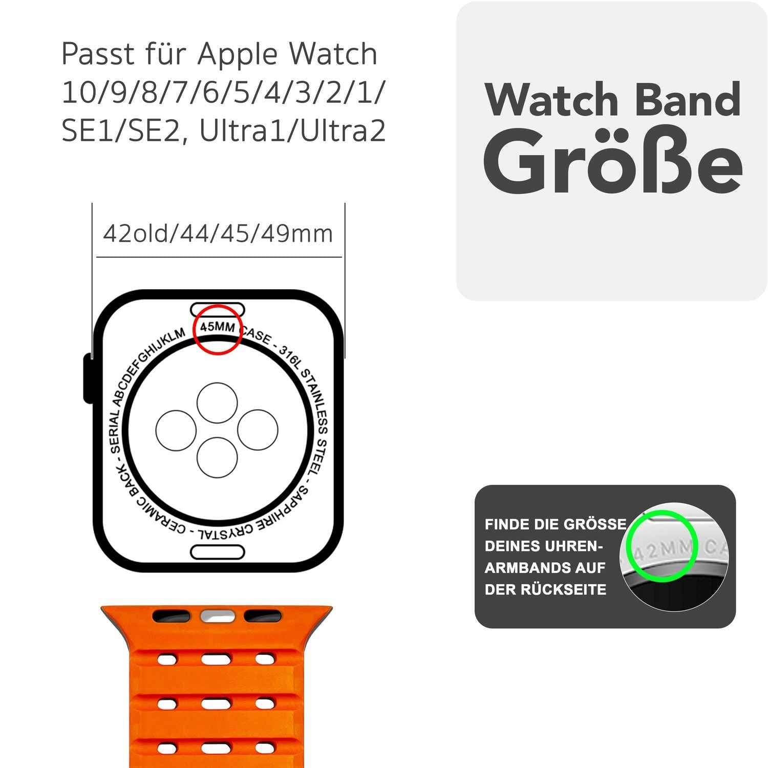 NALIA Volt Armband für Apple Watch Series Ultra/SE/10/9/8/7/6/5/4/3/2/1, Gehäusegröße 42/44/45/49mm, Silikon Magnet Loop Sportarmband mit Steck-Pin Verschluss