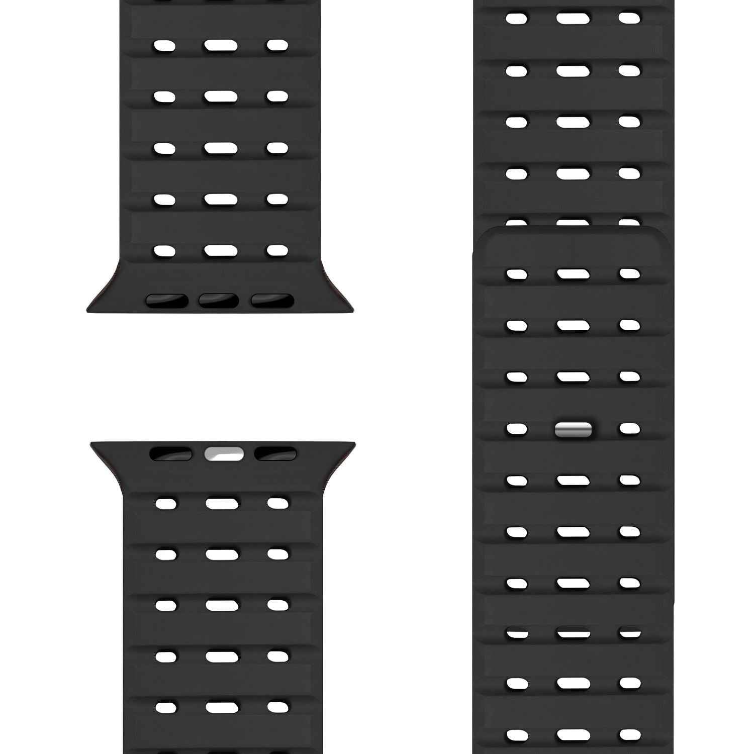 NALIA Volt Armband für Apple Watch Series Ultra/SE/10/9/8/7/6/5/4/3/2/1, Gehäusegröße 42/44/45/49mm, Silikon Magnet Loop Sportarmband mit Steck-Pin Verschluss