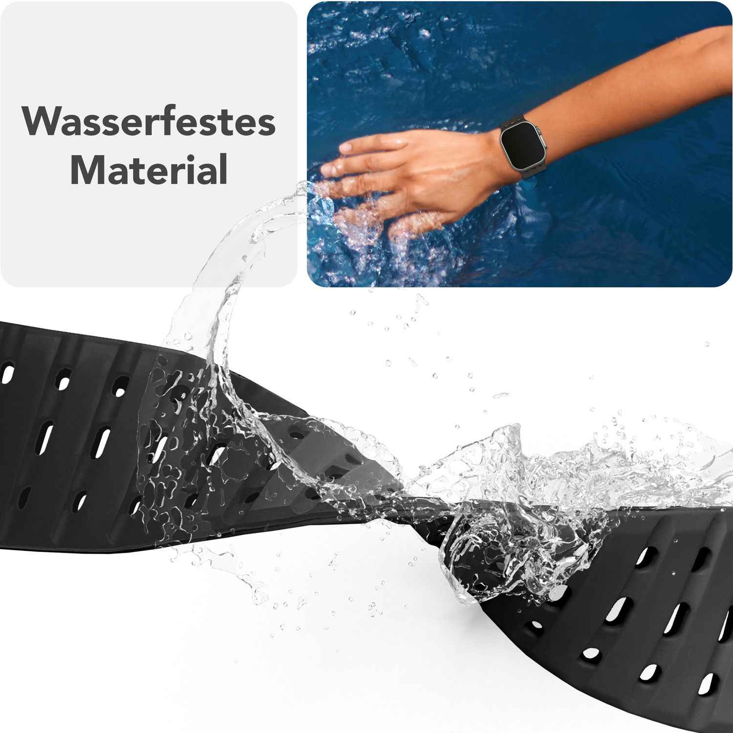 NALIA Volt Armband für Apple Watch Series Ultra/SE/10/9/8/7/6/5/4/3/2/1, Gehäusegröße 42/44/45/49mm, Silikon Magnet Loop Sportarmband mit Steck-Pin Verschluss