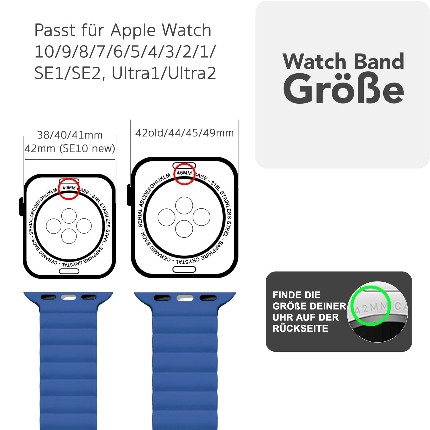 Smartwatch-Armband Silikon Magnet Loop mit Rillen-Design für Apple Watch 38-42