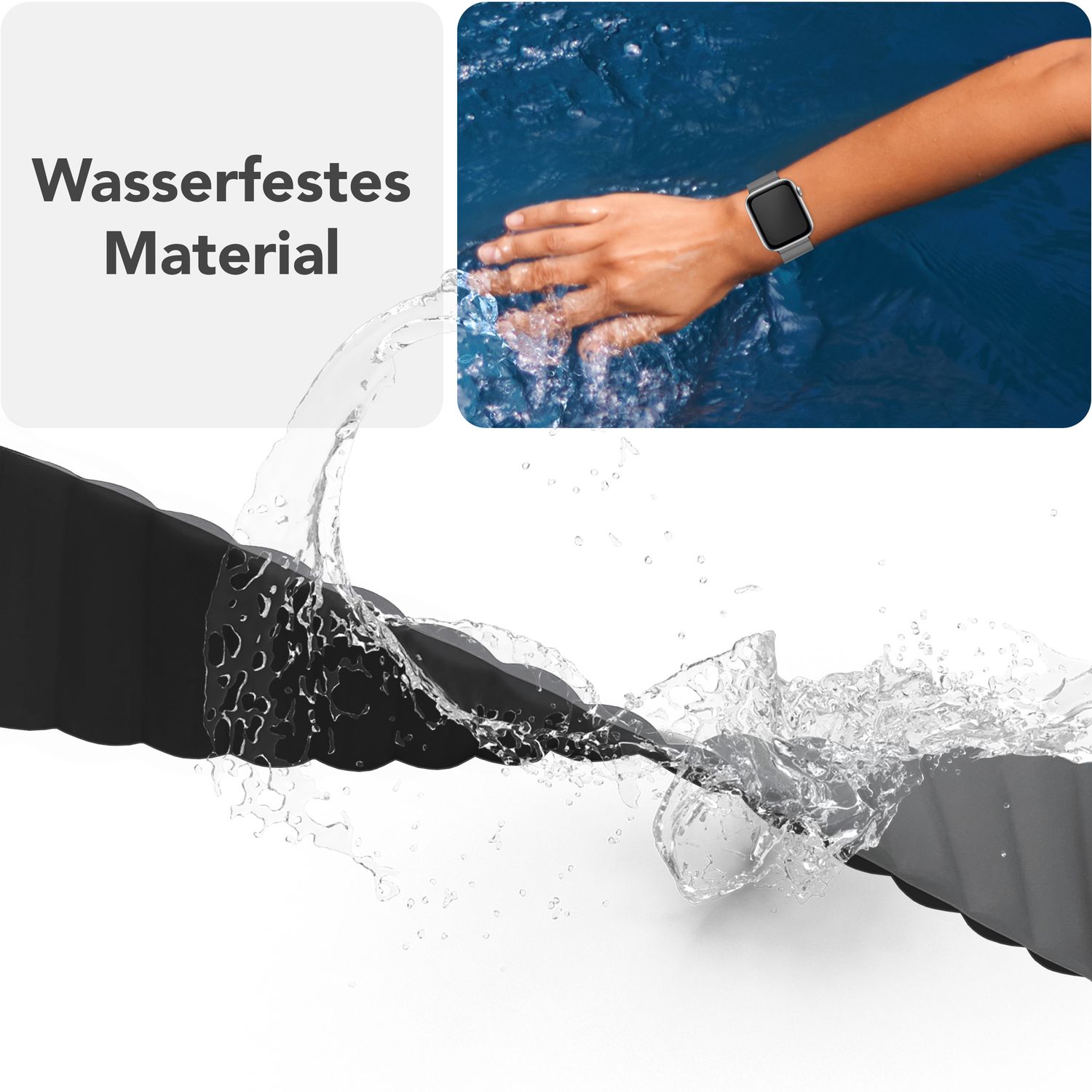 Smartwatch-Armband Silikon Magnet Loop mit Rillen-Design für Apple Watch 38-42