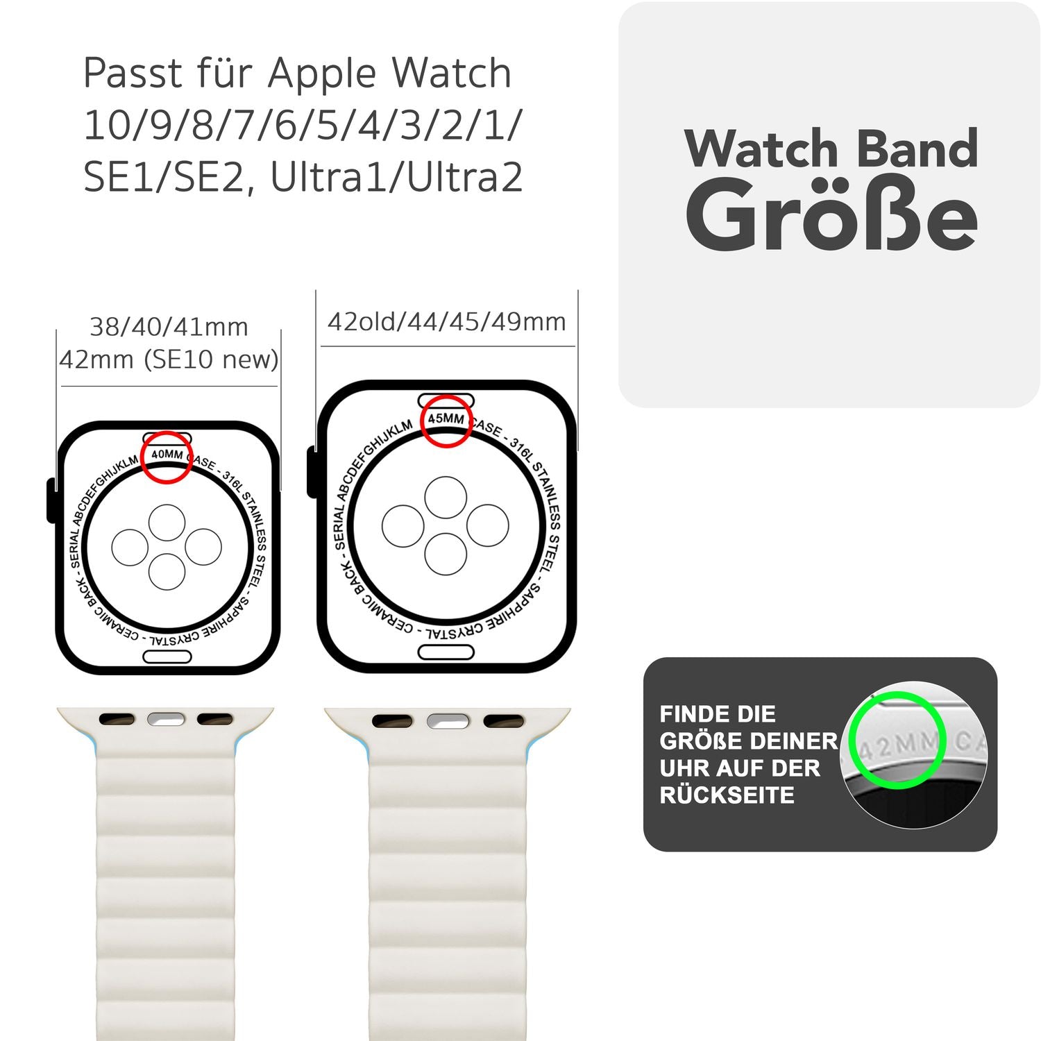Smartwatch-Armband Silikon Magnet Loop mit Rillen-Design für Apple Watch 38-42