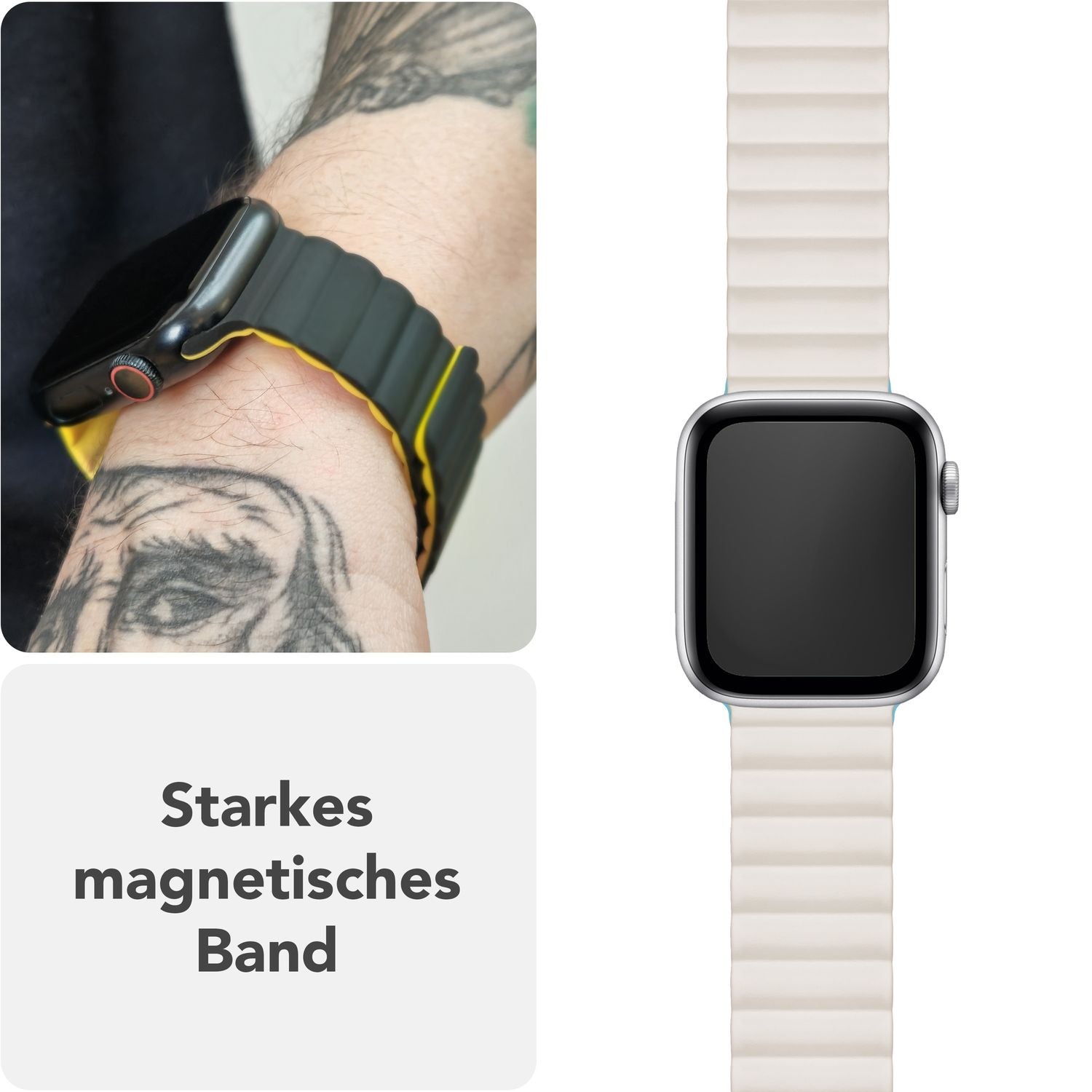 Smartwatch-Armband Silikon Magnet Loop mit Rillen-Design für Apple Watch 38-42