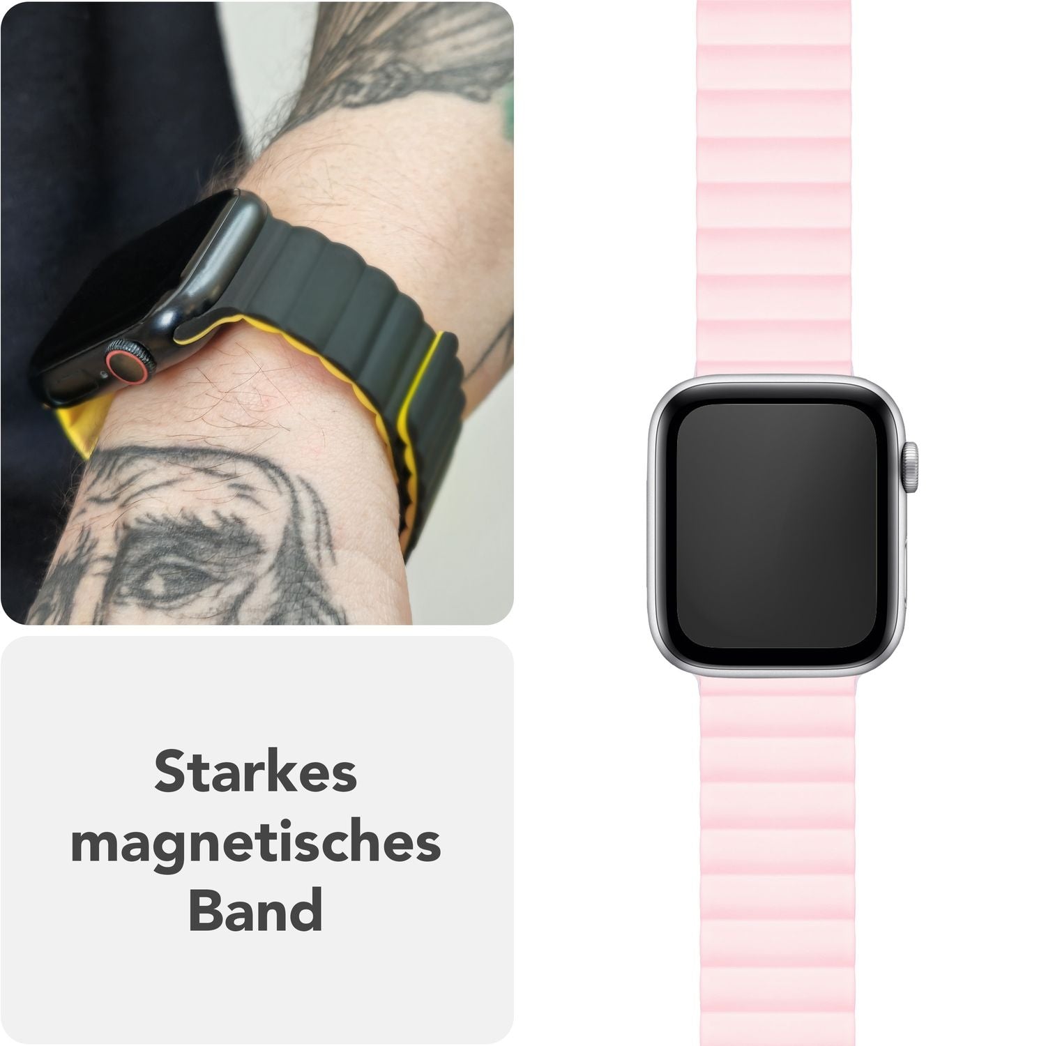 Smartwatch-Armband Silikon Magnet Loop mit Rillen-Design für Apple Watch 38-42
