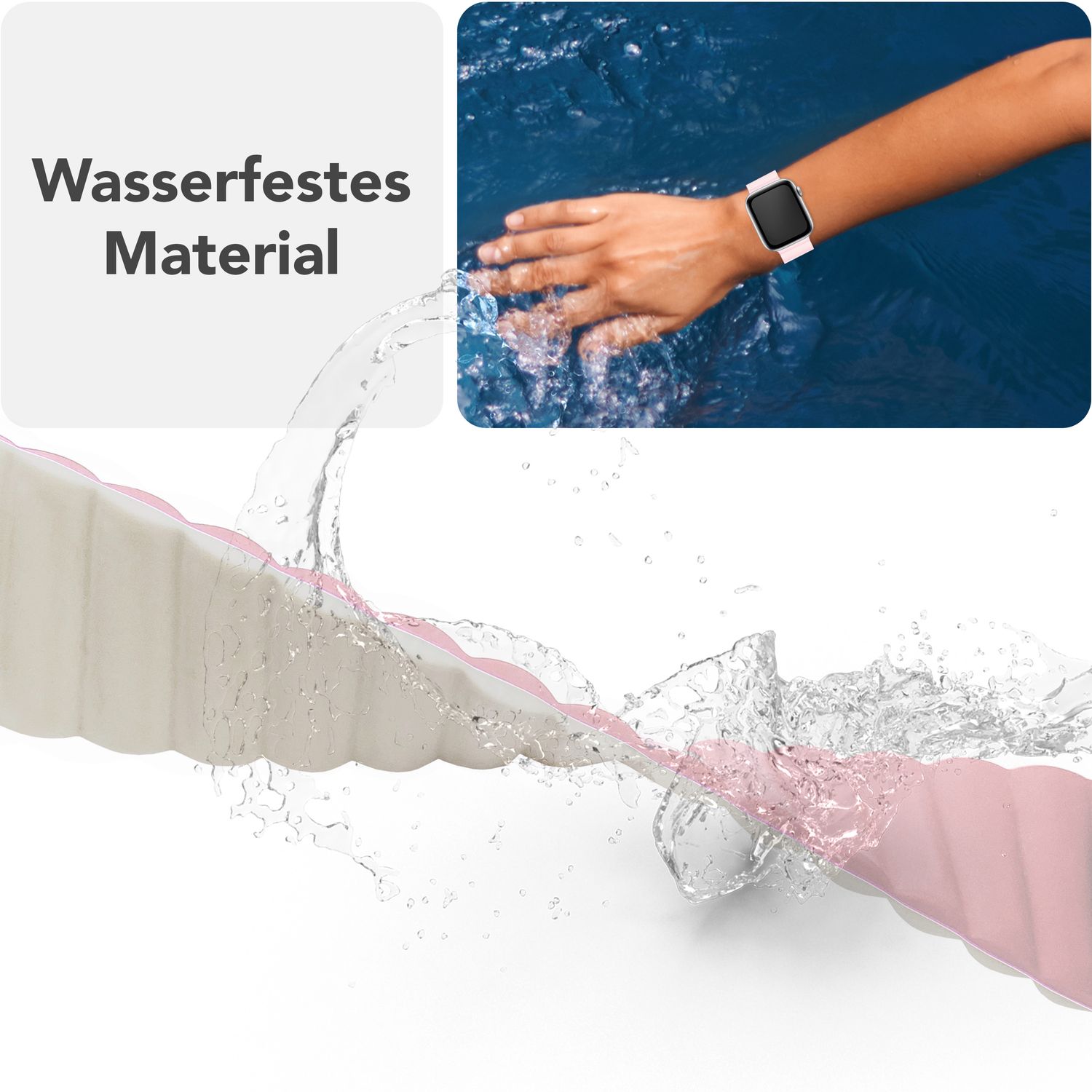 Smartwatch-Armband Silikon Magnet Loop mit Rillen-Design für Apple Watch 38-42