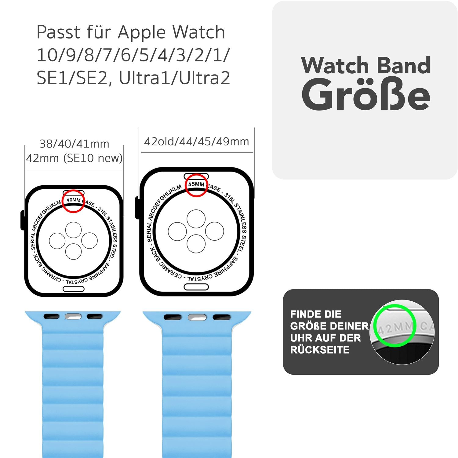 Smartwatch-Armband Silikon Magnet Loop mit Rillen-Design für Apple Watch 38-42