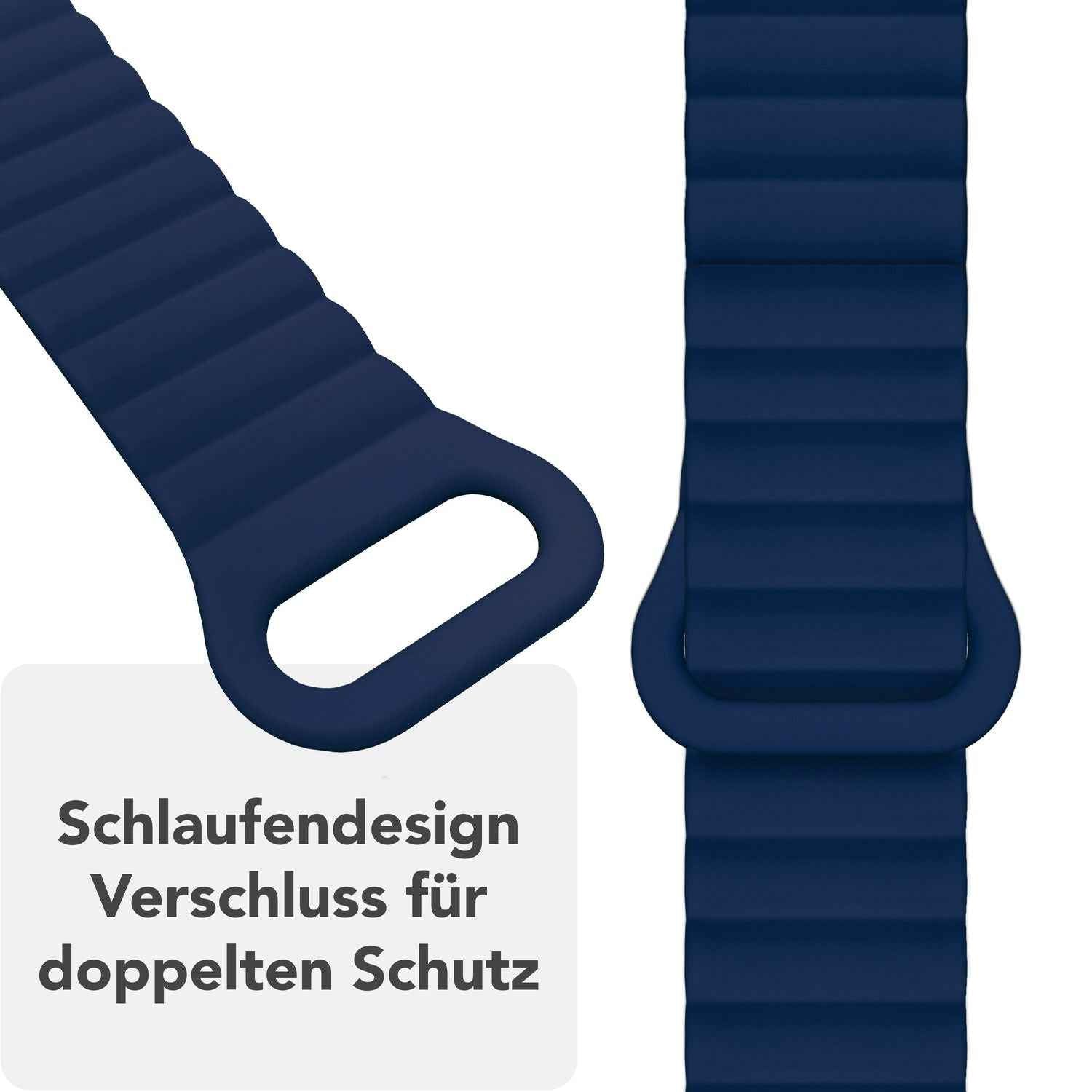 NALIA Core Armband für Apple Watch SE/10/9/8/7/6/5/4/3/2/1, Gehäusegröße 38/40/41/42mm, Atmungsaktives Silikon Magnet Loop Sportarmband mit Rillen Design