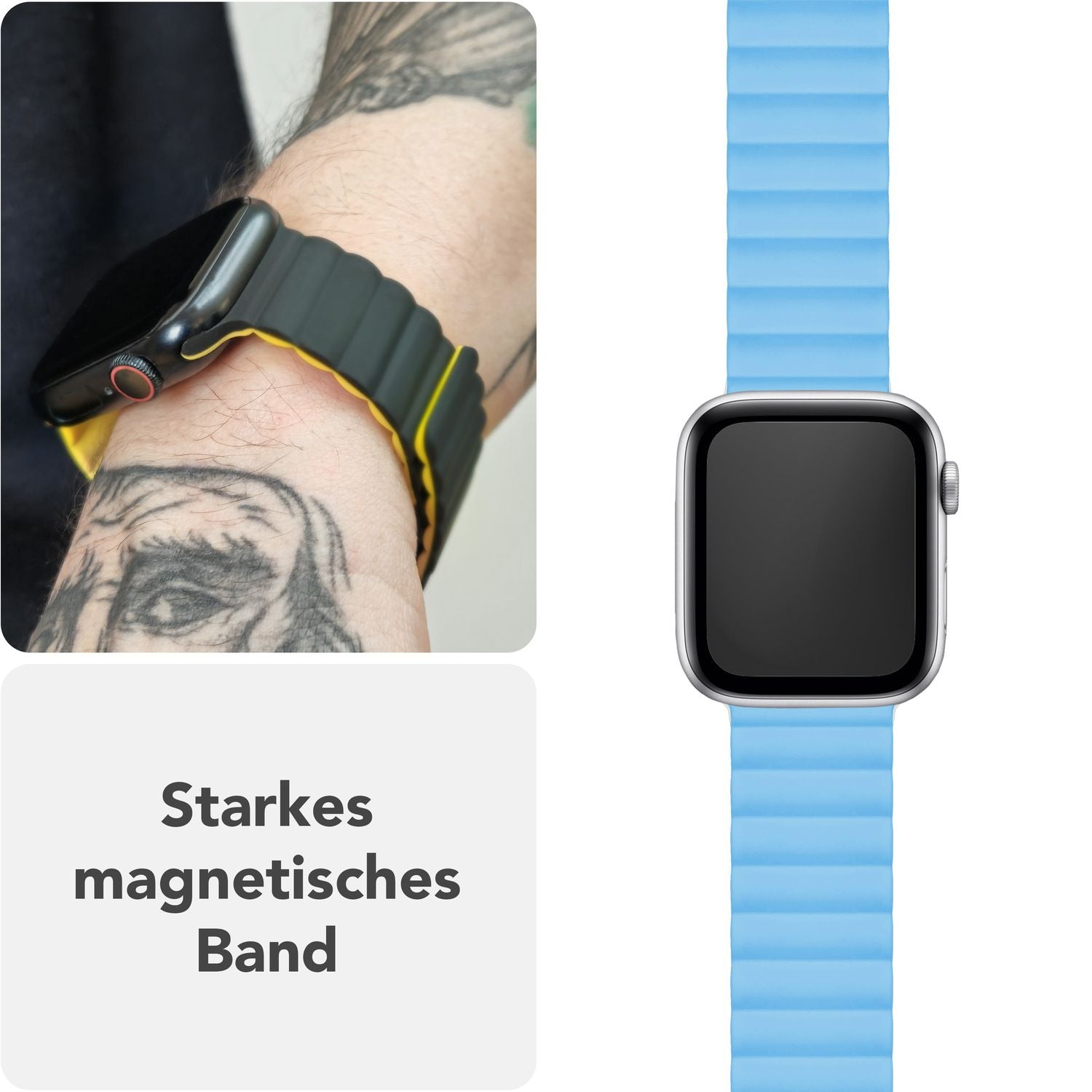Smartwatch-Armband Silikon Magnet Loop mit Rillen-Design für Apple Watch 38-42