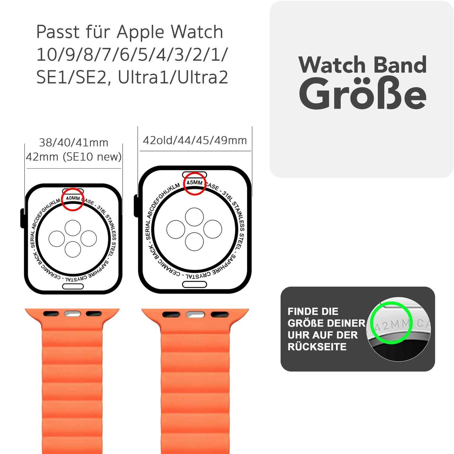 NALIA Core Armband für Apple Watch SE/10/9/8/7/6/5/4/3/2/1, Gehäusegröße 38/40/41/42mm, Atmungsaktives Silikon Magnet Loop Sportarmband mit Rillen Design