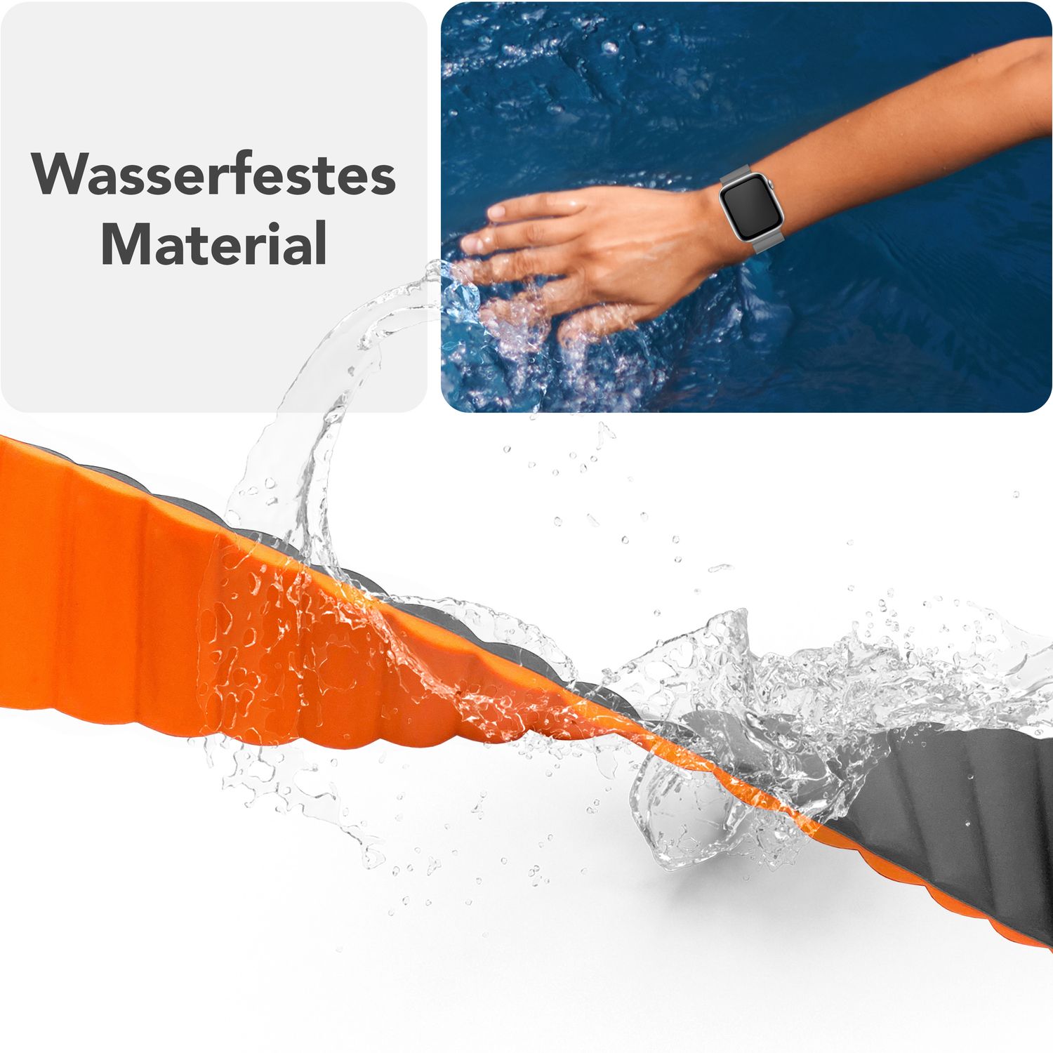 Smartwatch-Armband Silikon Magnet Loop mit Rillen-Design für Apple Watch 38-42