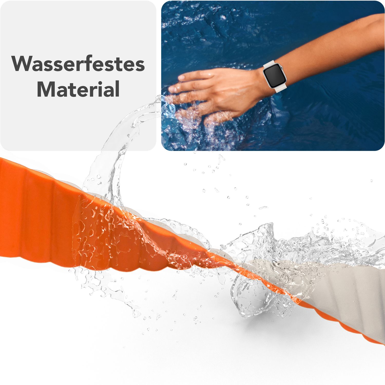 Smartwatch-Armband Silikon Magnet Loop mit Rillen-Design für Apple Watch 38-42