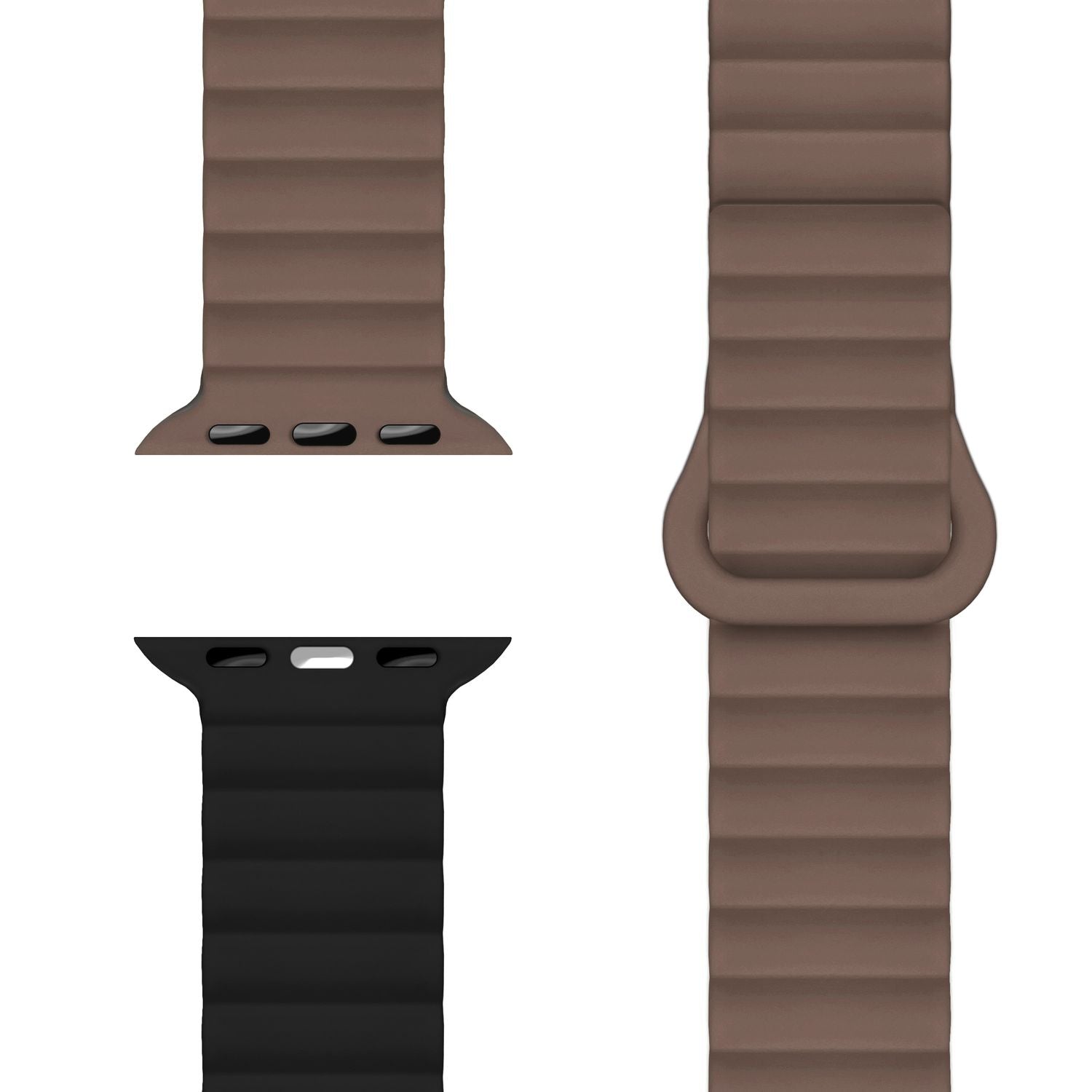 Smartwatch-Armband Silikon mit Magnetverschluss dunkelgrün 130-210 mm für Apple