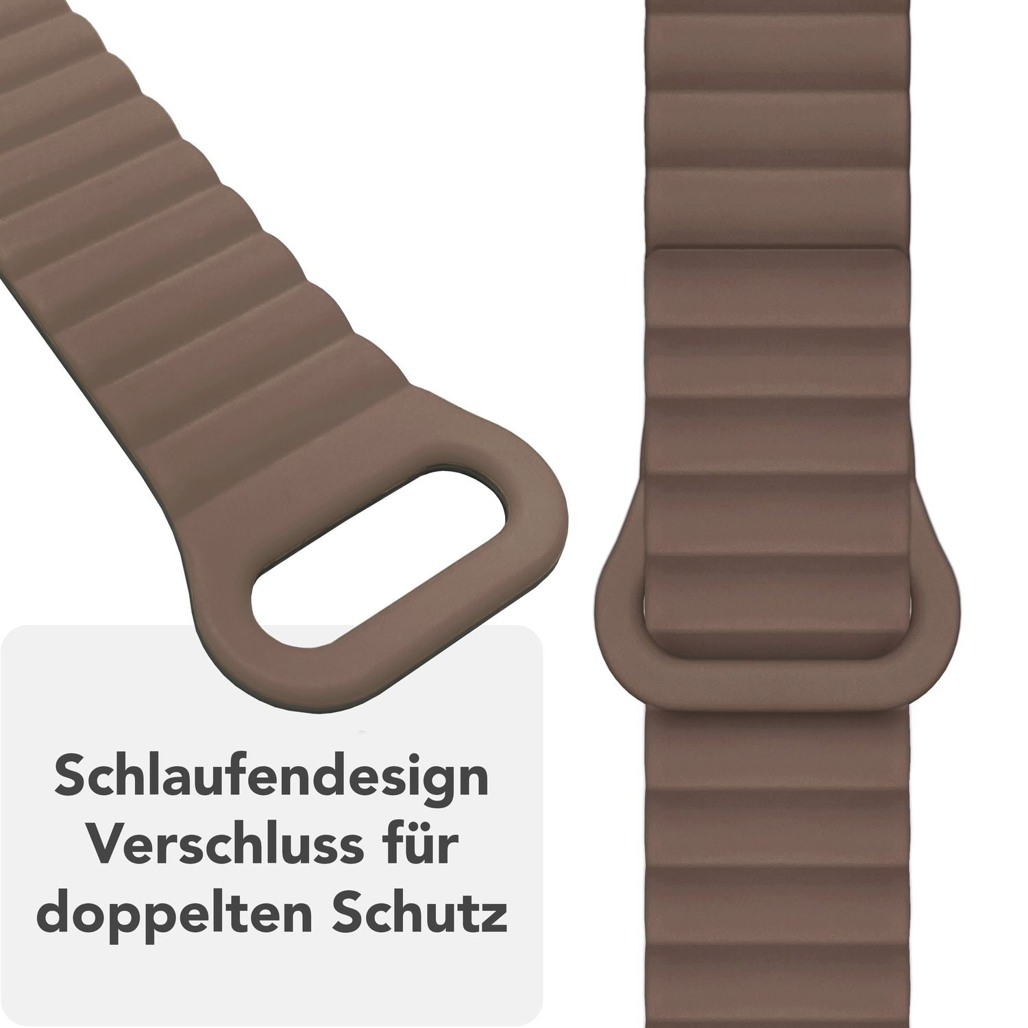 Smartwatch-Armband Silikon mit Magnetverschluss dunkelgrün 130-210 mm für Apple