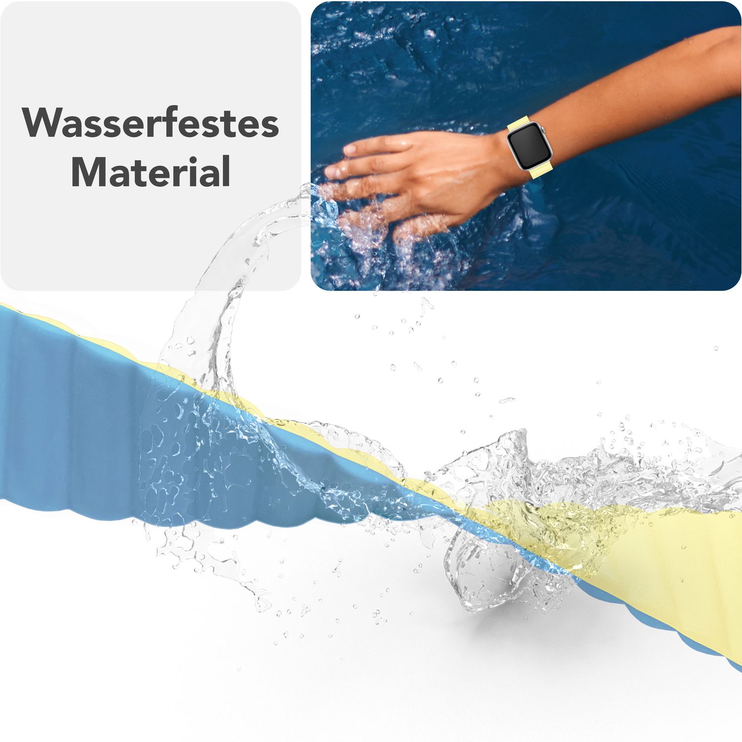 Smartwatch-Armband Silikon mit Magnetverschluss dunkelgrün 130-210 mm für Apple