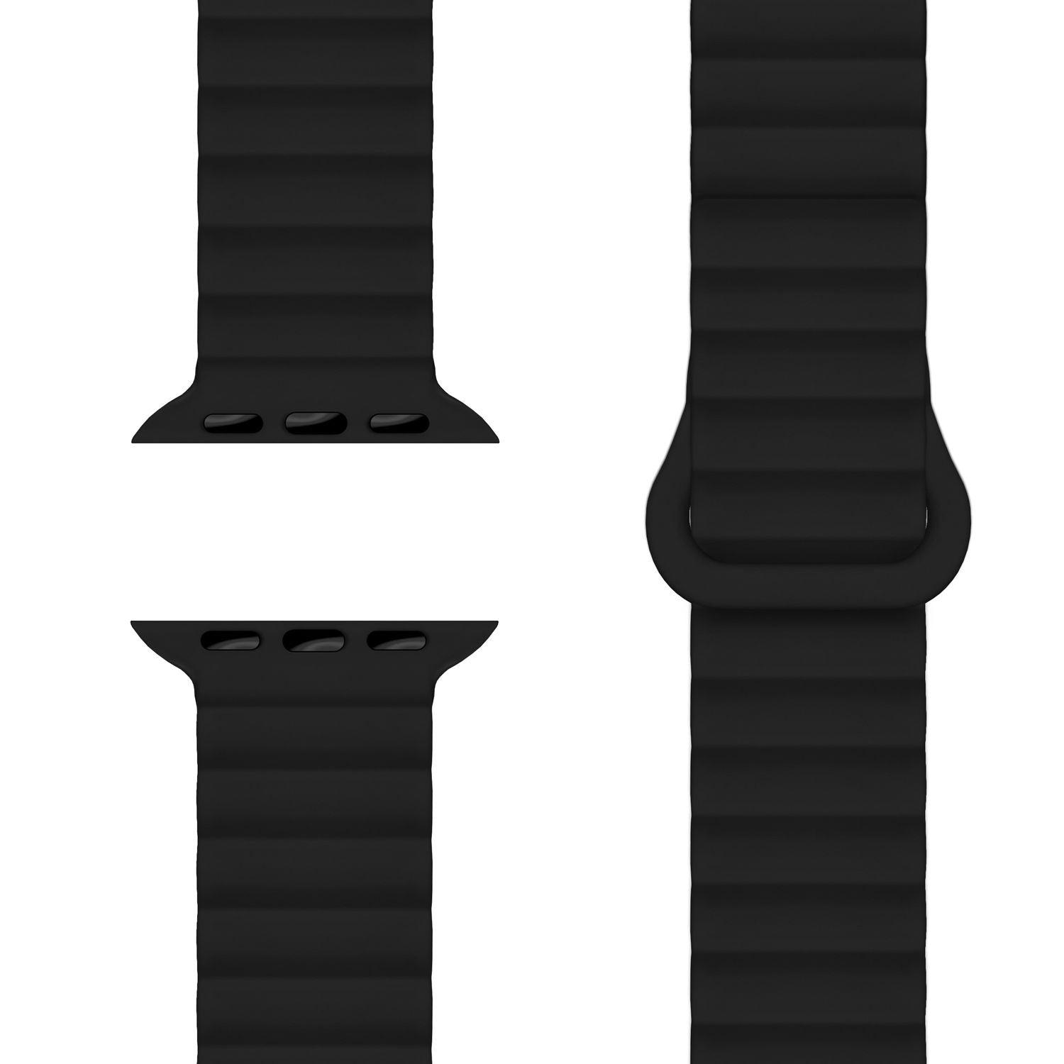 Smartwatch-Armband Silikon mit Magnetverschluss dunkelgrün 130-210 mm für Apple