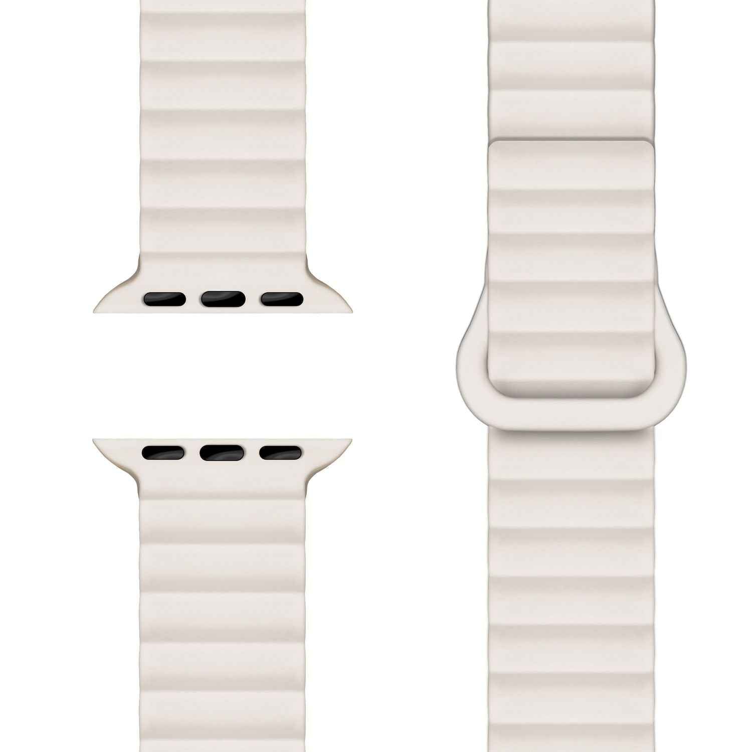 NALIA Core Armband für Apple Watch Ultra/SE/10/9/8/7/6/5/4/3/2/1, Gehäusegröße 42/44/45/46/49mm, Atmungsaktives Silikon Magnet Sportarmband mit Rillen Design