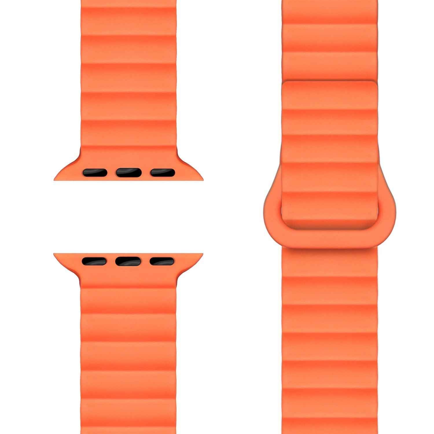 NALIA Core Armband für Apple Watch Ultra/SE/10/9/8/7/6/5/4/3/2/1, Gehäusegröße 42/44/45/46/49mm, Atmungsaktives Silikon Magnet Sportarmband mit Rillen Design