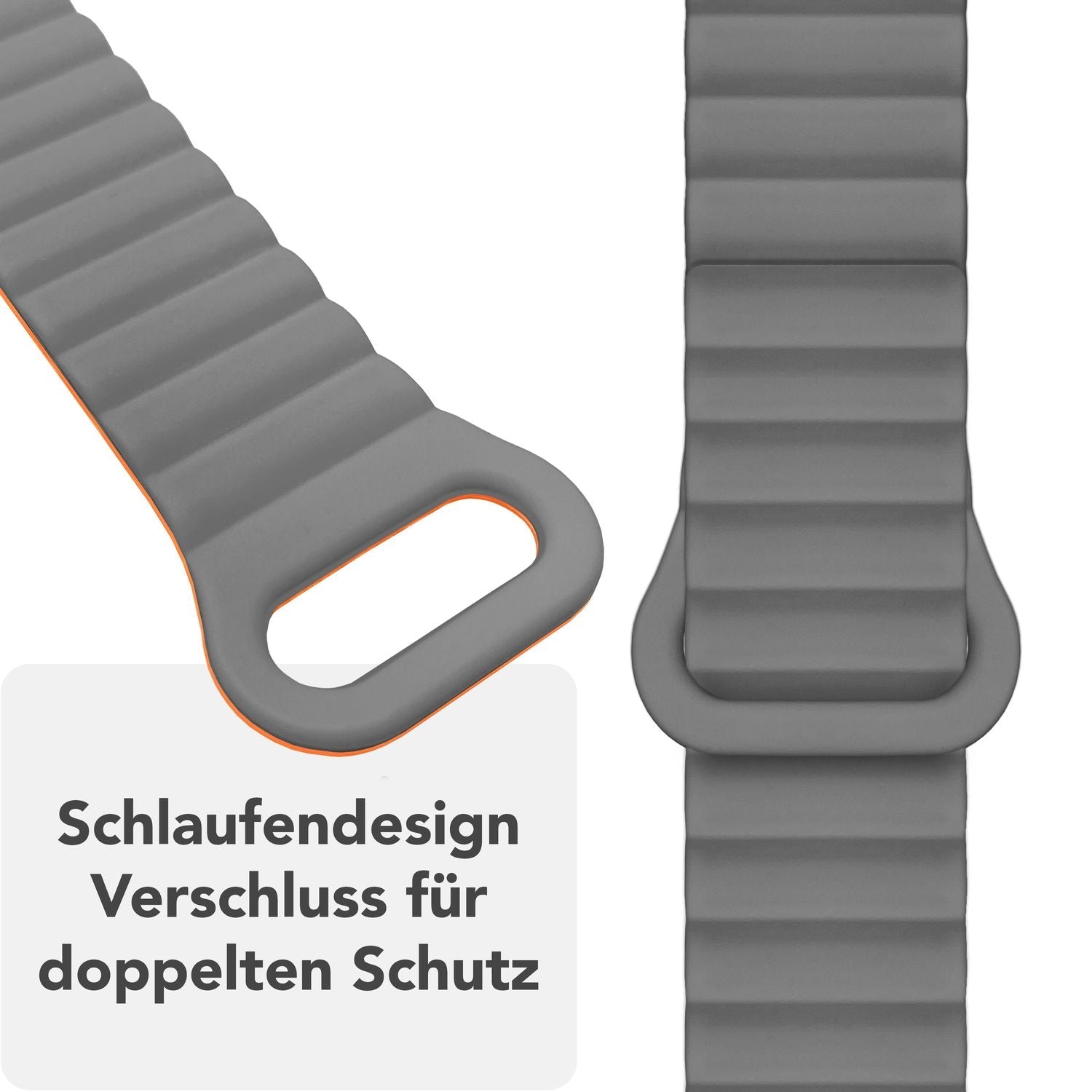 Smartwatch-Armband Silikon mit Magnetverschluss dunkelgrün 130-210 mm für Apple