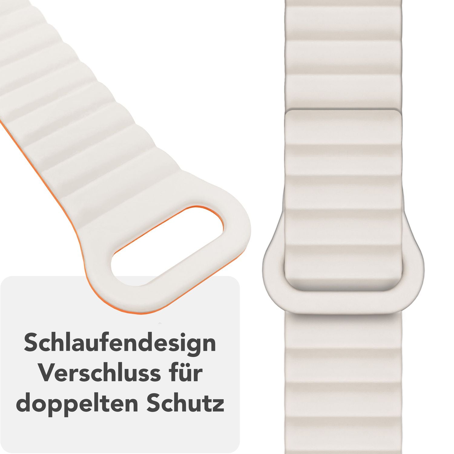 Smartwatch-Armband Silikon mit Magnetverschluss dunkelgrün 130-210 mm für Apple