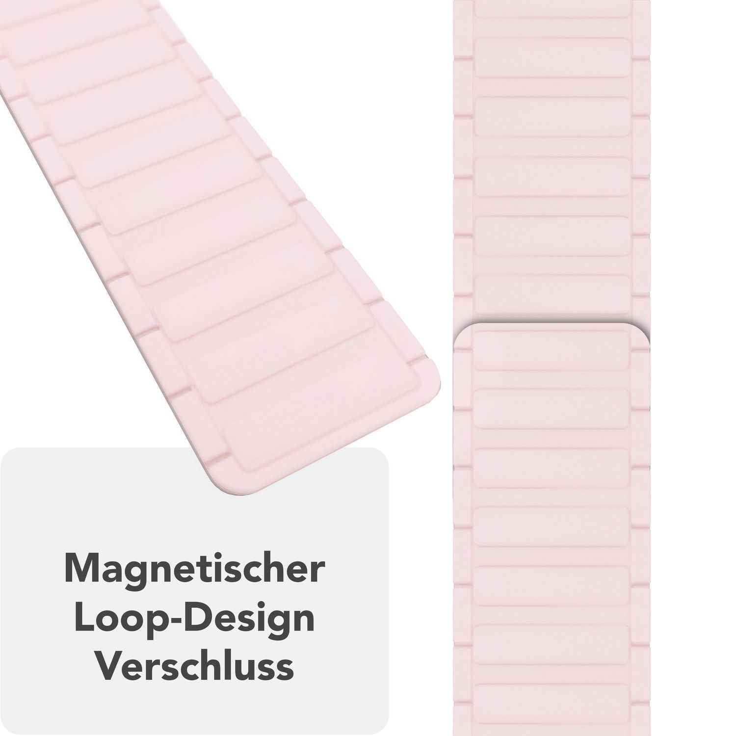 NALIA Nexus Armband für Apple Watch SE/10/9/8/7/6/5/4/3/2/1, Gehäusegröße 38/40/41/42mm, Magnetisches Silikon Loop Sportarmband mit Wellenstruktur