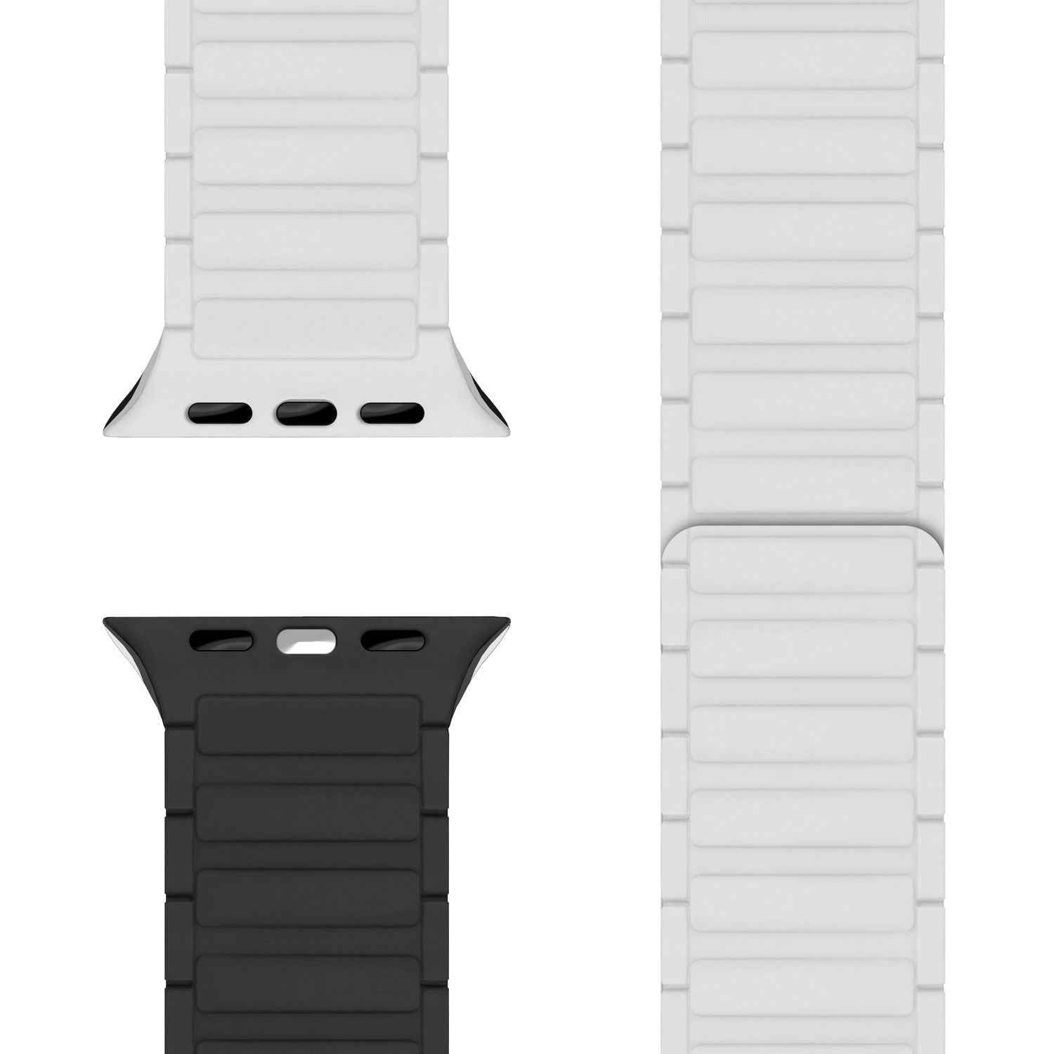 NALIA Nexus Armband für Apple Watch SE/10/9/8/7/6/5/4/3/2/1, Gehäusegröße 38/40/41/42mm, Magnetisches Silikon Loop Sportarmband mit Wellenstruktur