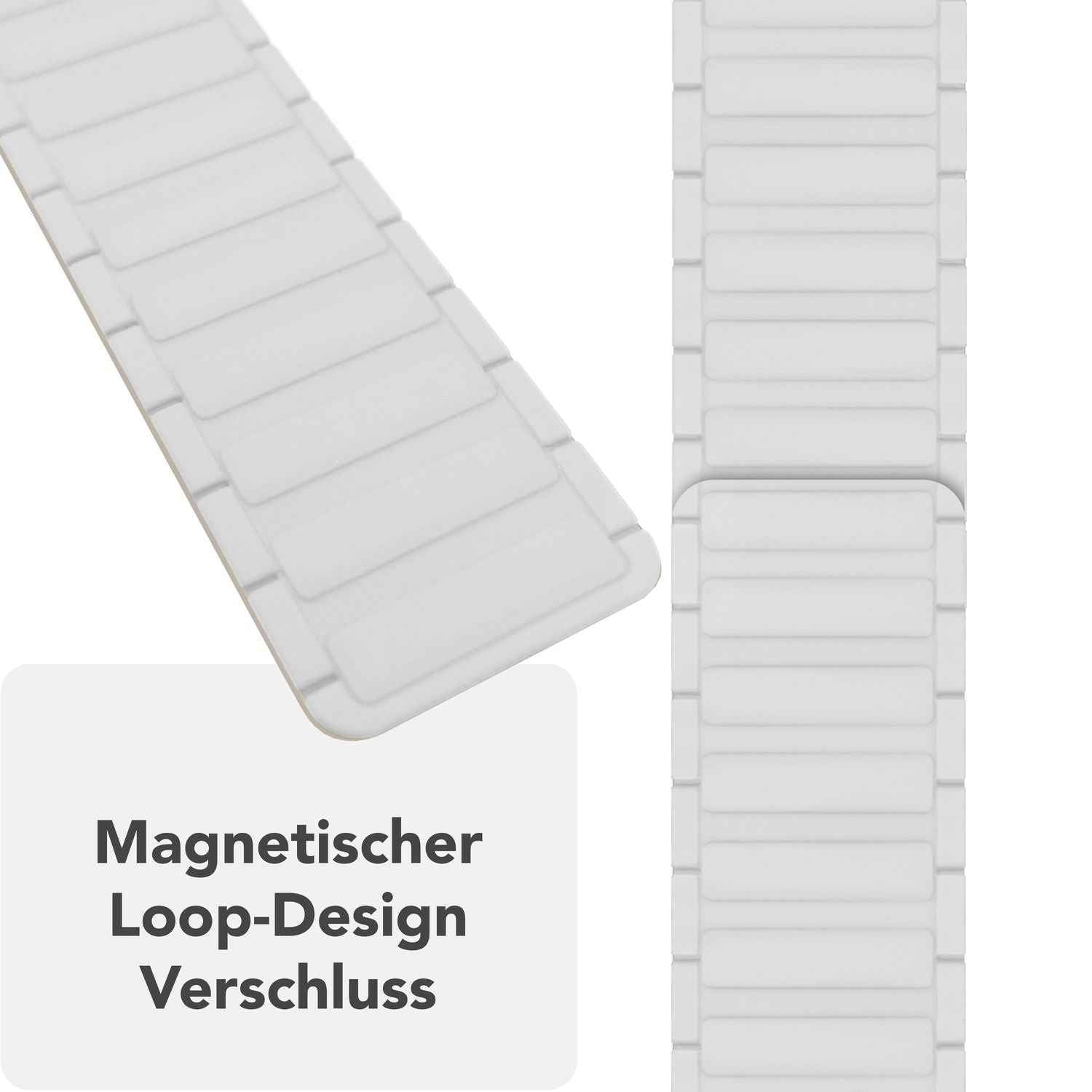 NALIA Nexus Armband für Apple Watch SE/10/9/8/7/6/5/4/3/2/1, Gehäusegröße 38/40/41/42mm, Magnetisches Silikon Loop Sportarmband mit Wellenstruktur