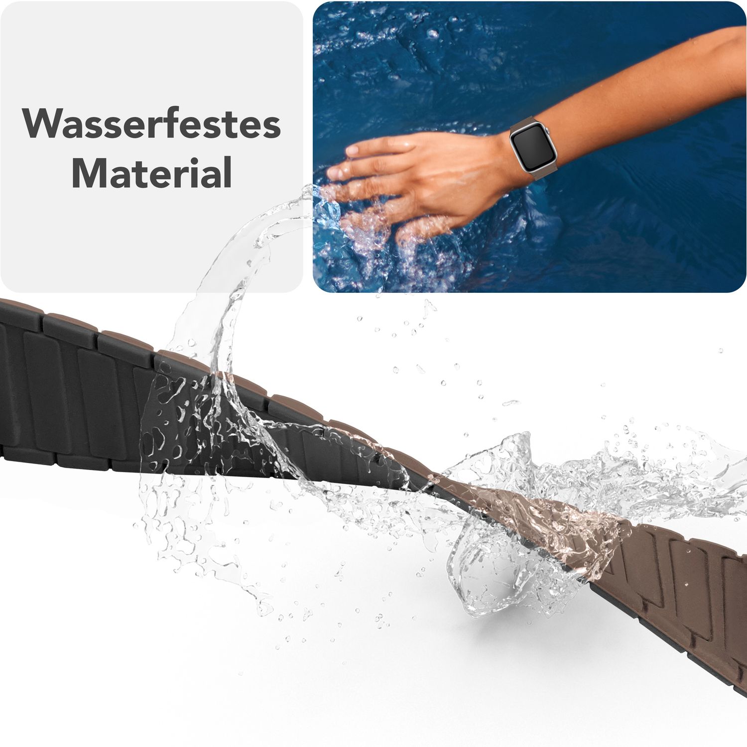 Silikon Armband für Apple Watch mit Magnetverschluss Wellenstruktur 38-42 mm