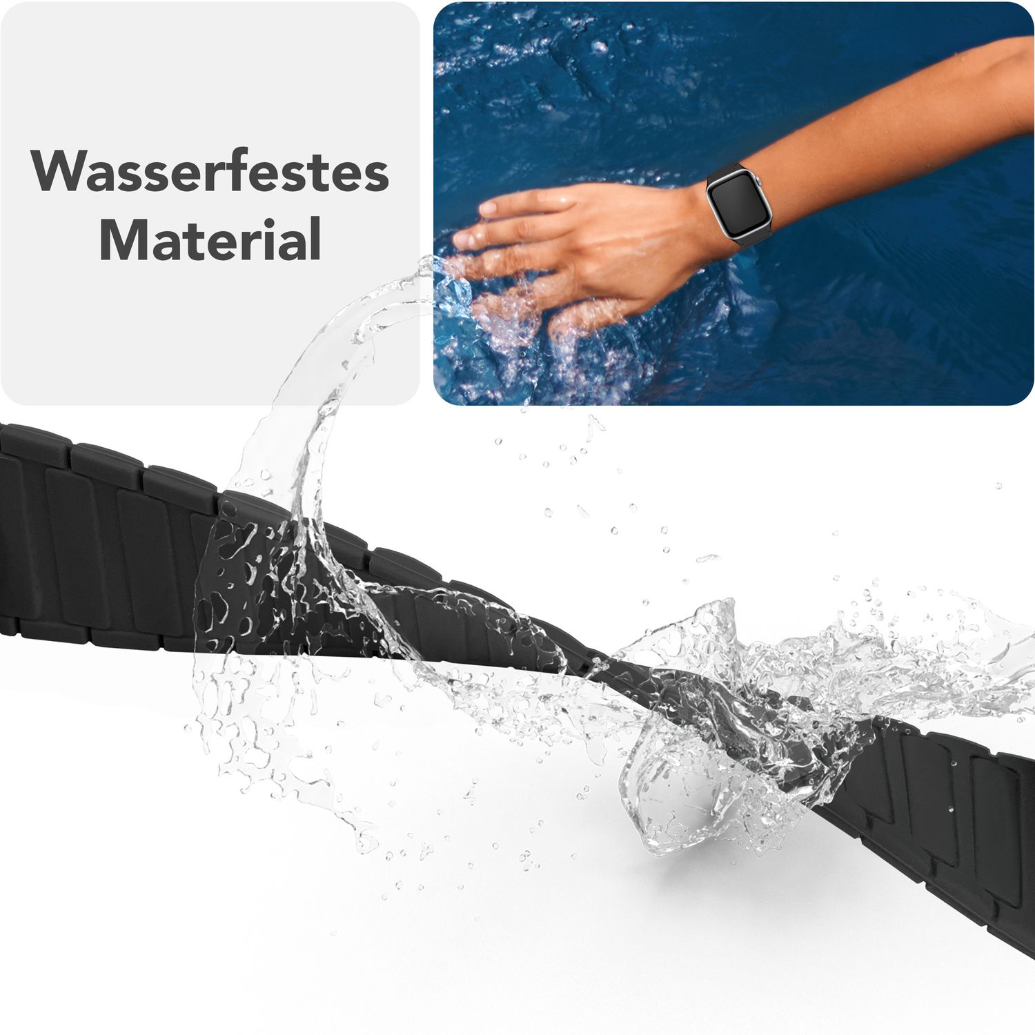 Silikon Armband für Apple Watch mit Magnetverschluss Wellenstruktur 38-42 mm