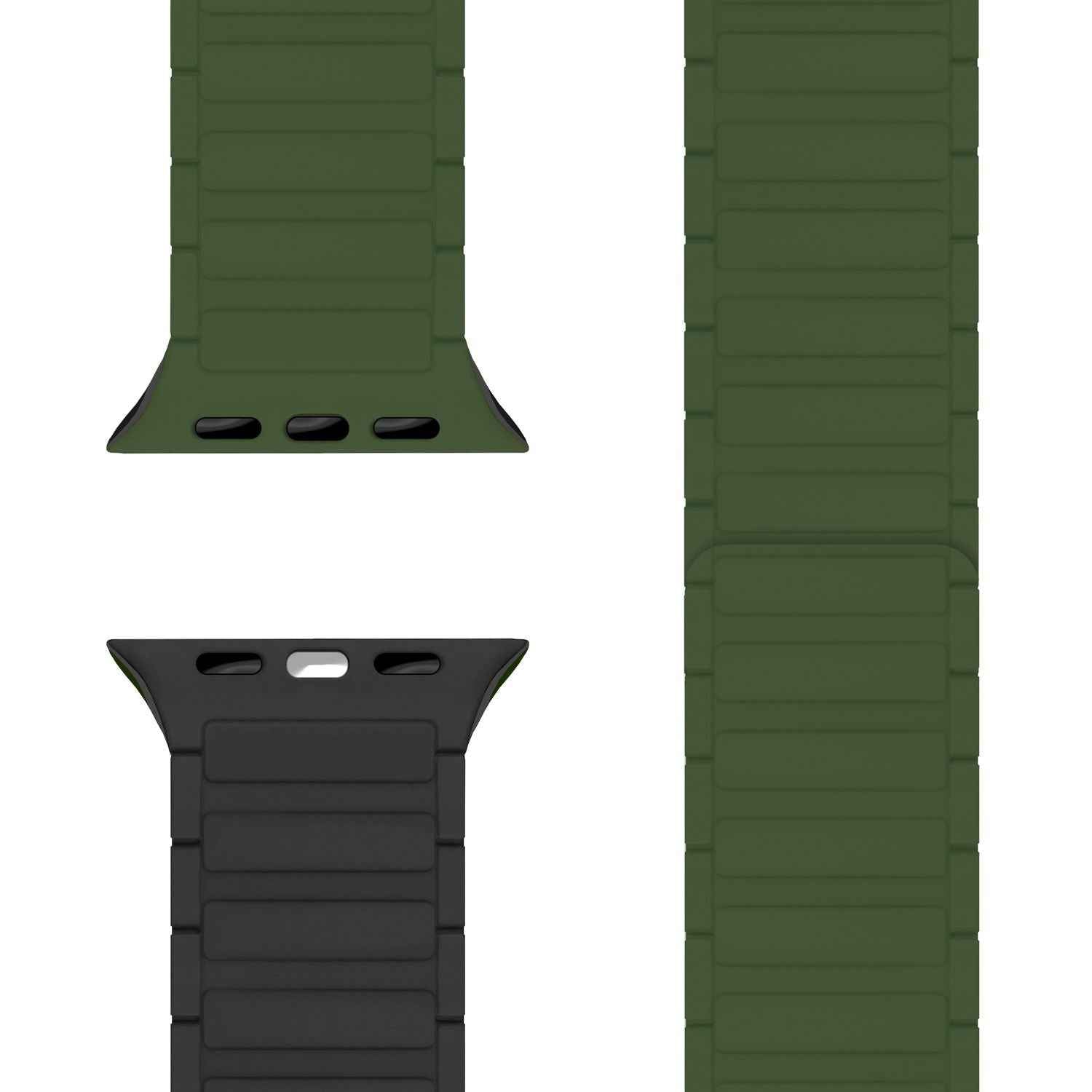 NALIA Nexus Armband für Apple Watch SE/10/9/8/7/6/5/4/3/2/1, Gehäusegröße 38/40/41/42mm, Magnetisches Silikon Loop Sportarmband mit Wellenstruktur