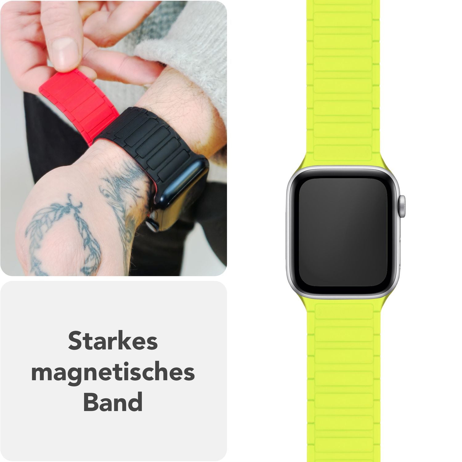Silikon Armband für Apple Watch mit Magnetverschluss Wellenstruktur 38-42 mm