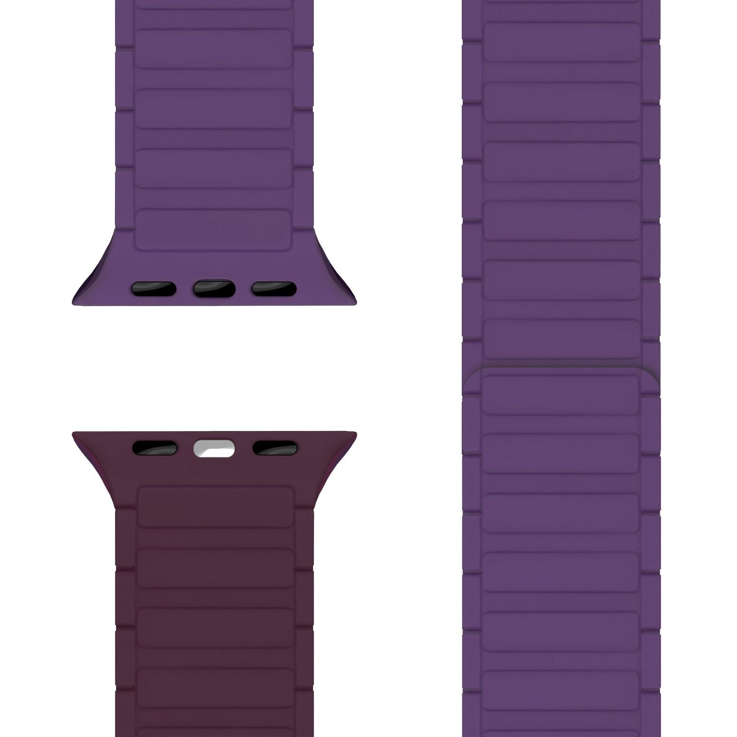 Silikon Armband für Apple Watch mit Magnetverschluss Wellenstruktur 38-42 mm