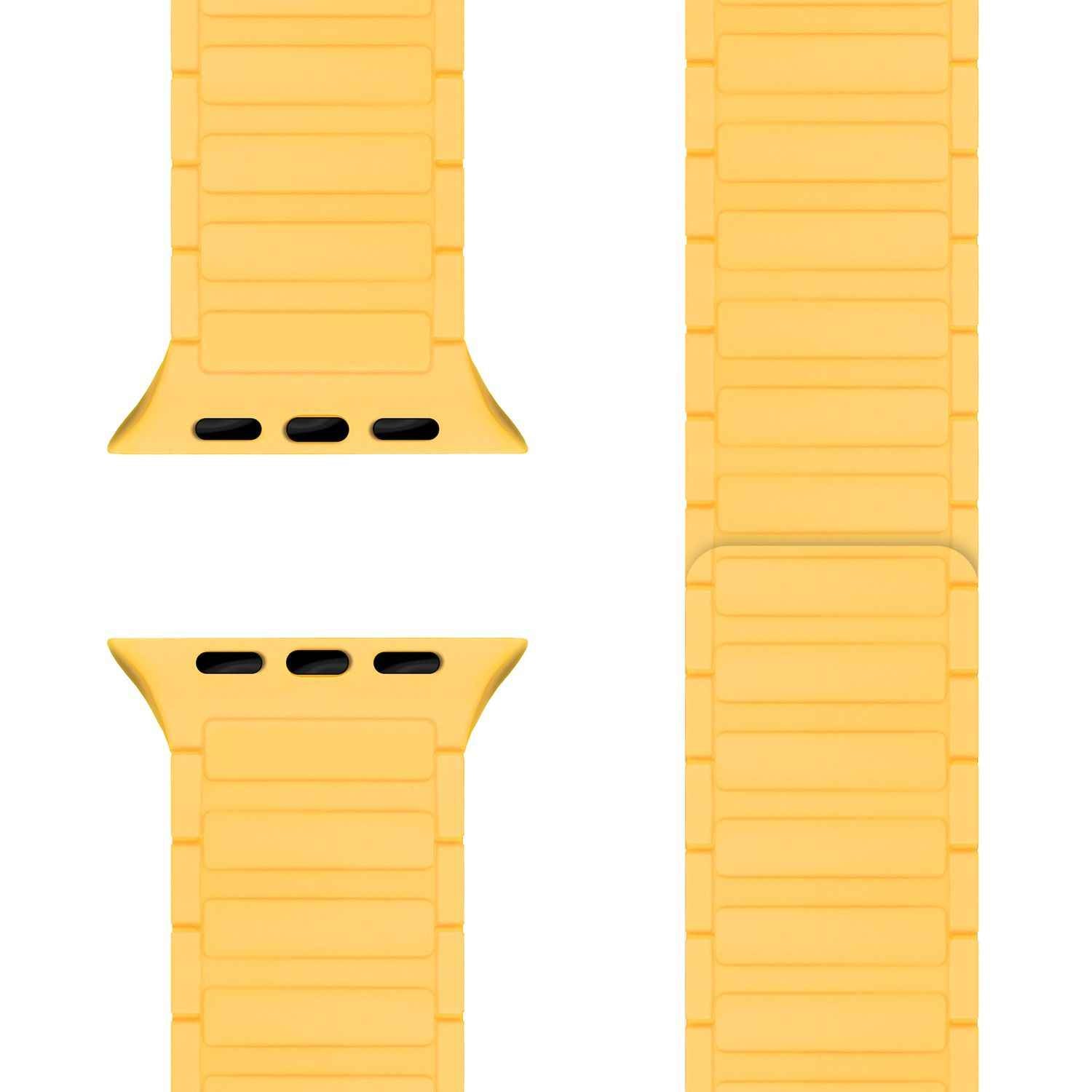 NALIA Nexus Armband für Apple Watch SE/10/9/8/7/6/5/4/3/2/1, Gehäusegröße 38/40/41/42mm, Magnetisches Silikon Loop Sportarmband mit Wellenstruktur